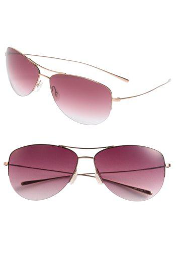 Oliver Peoples Strummer 63mm Metal Aviator Sunglasses In Rose Gold Metallic Lyst