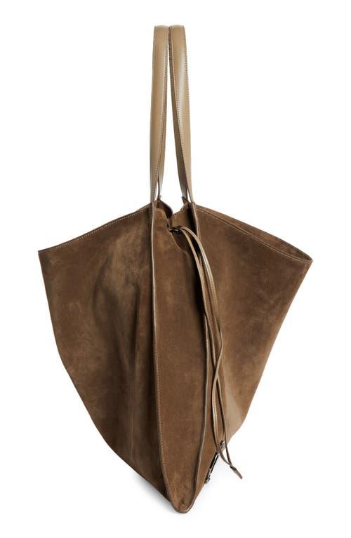 Christian Louboutin Le 54 Suede Drawstring Tote in Brown | Lyst