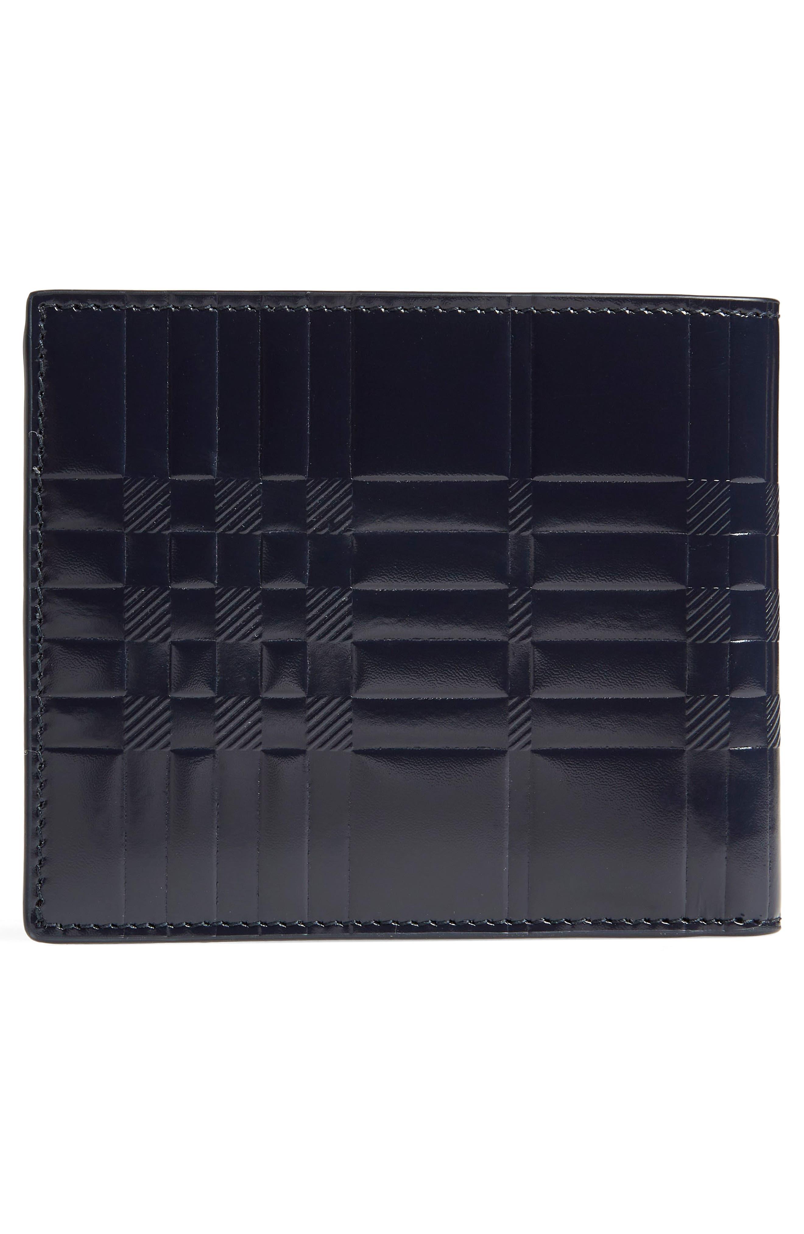 Embossed Checked Leather Wallet in Black - Burberry