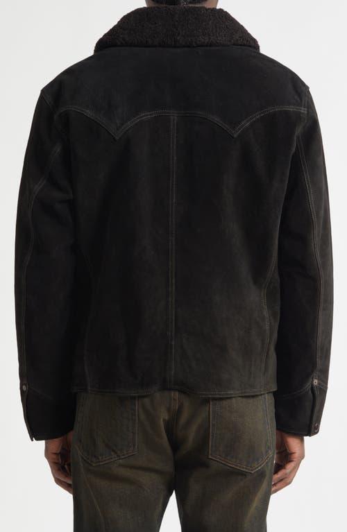 Ralph Lauren Cody Roughout Suede Jacket With Genuine Shearling