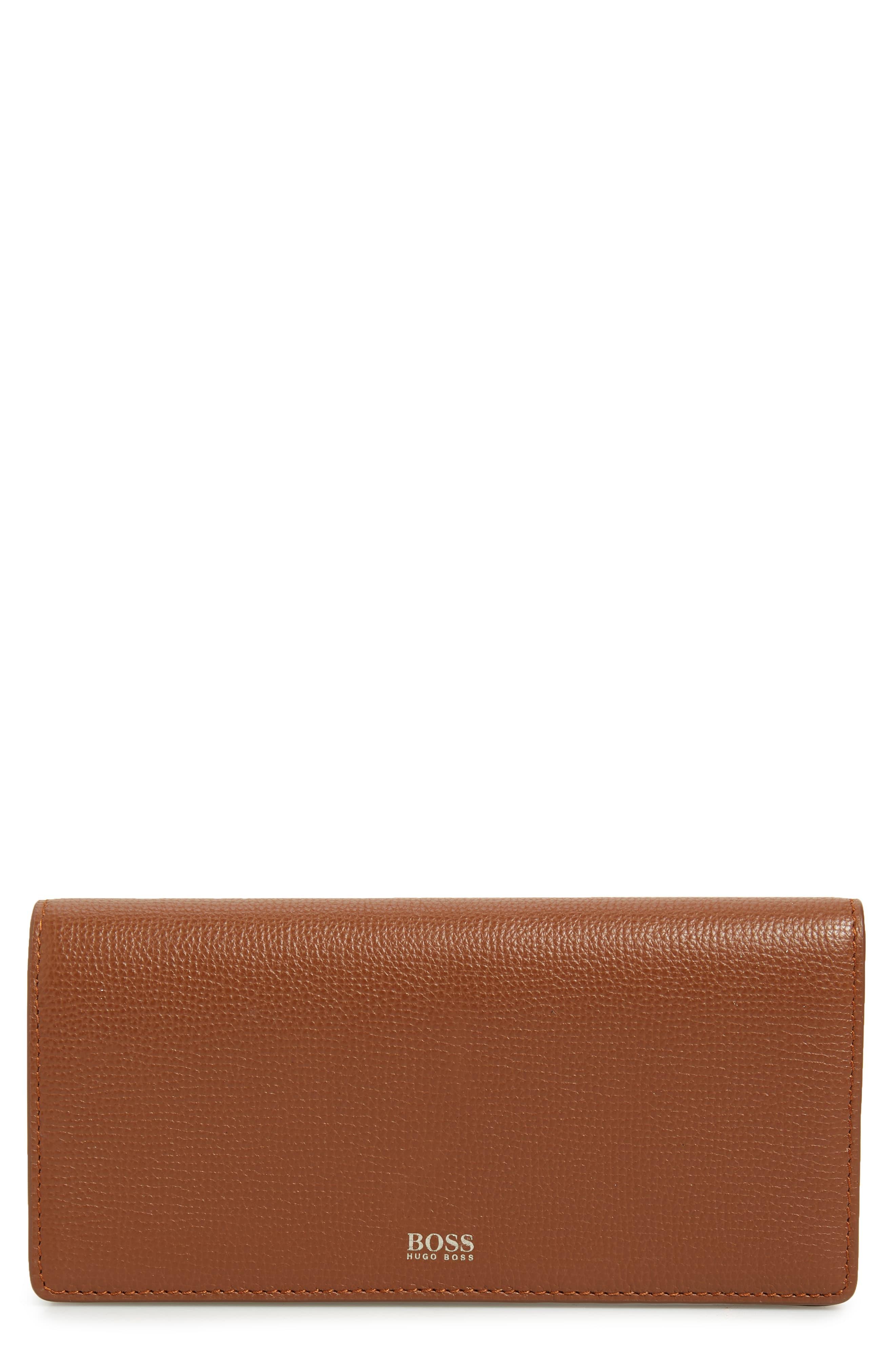 hugo boss brown leather wallet