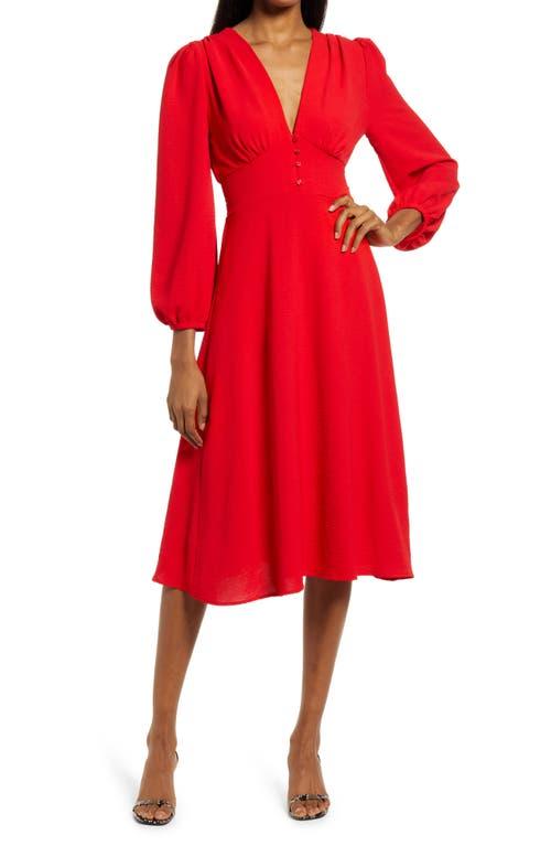 fraiche by j long sleeve faux wrap dress Fraiche By J Ruffle Long Sleeve Faux Wrap Dress in Blue
