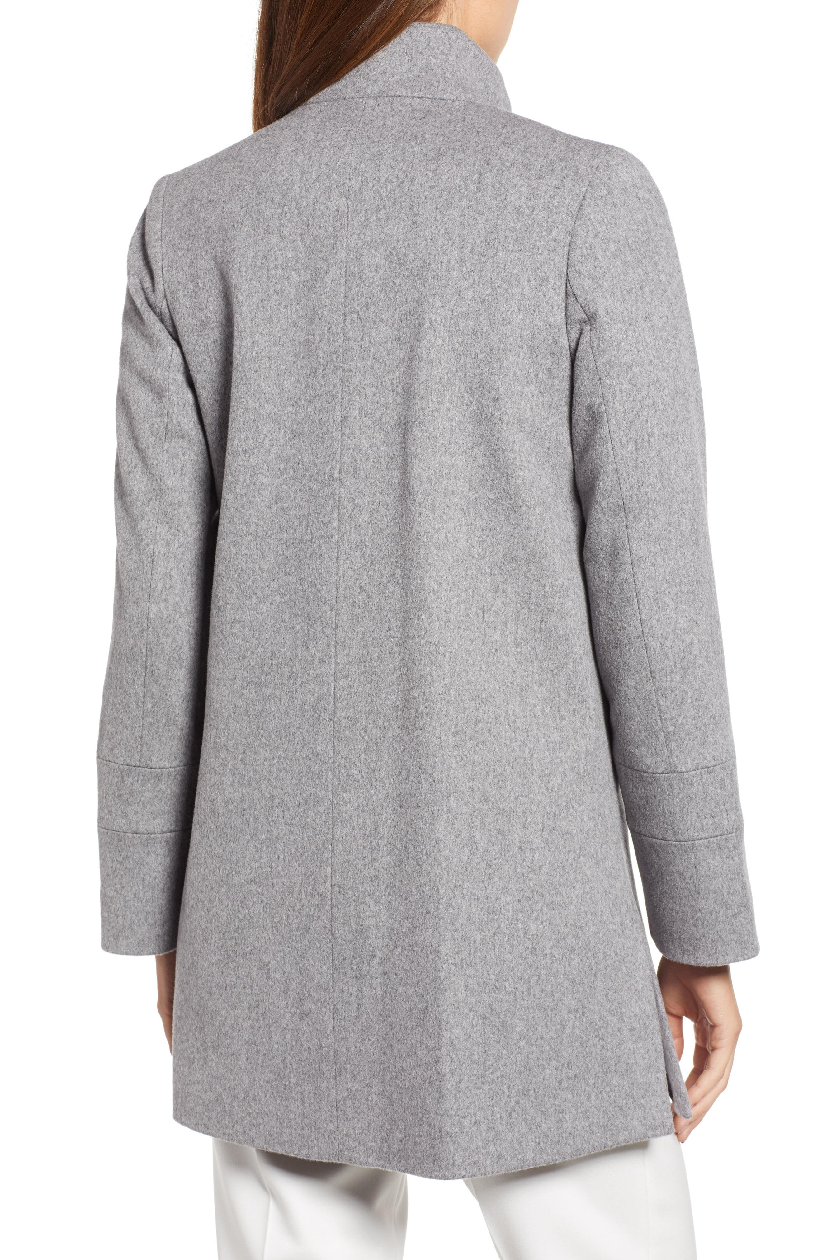 fleurette placket front wool car coat