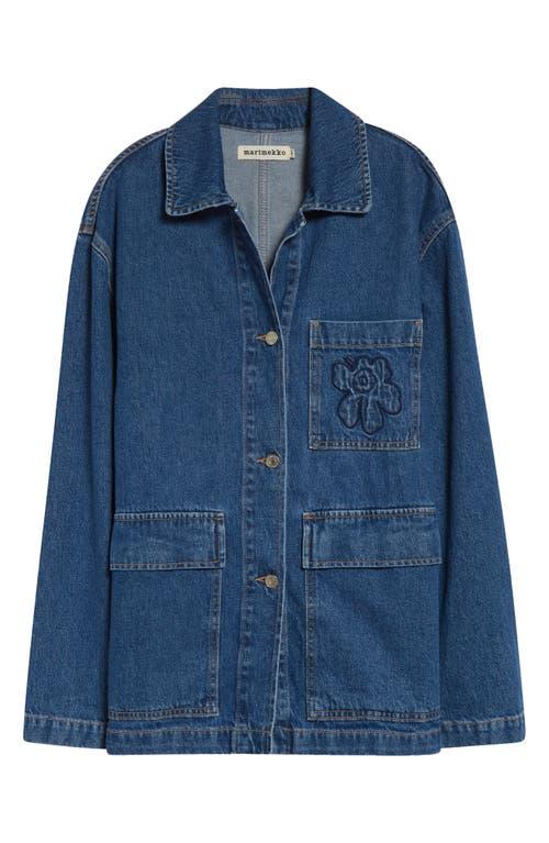 Marimekko Maridenim Poweri Unikko Denim Jacket in Blue | Lyst