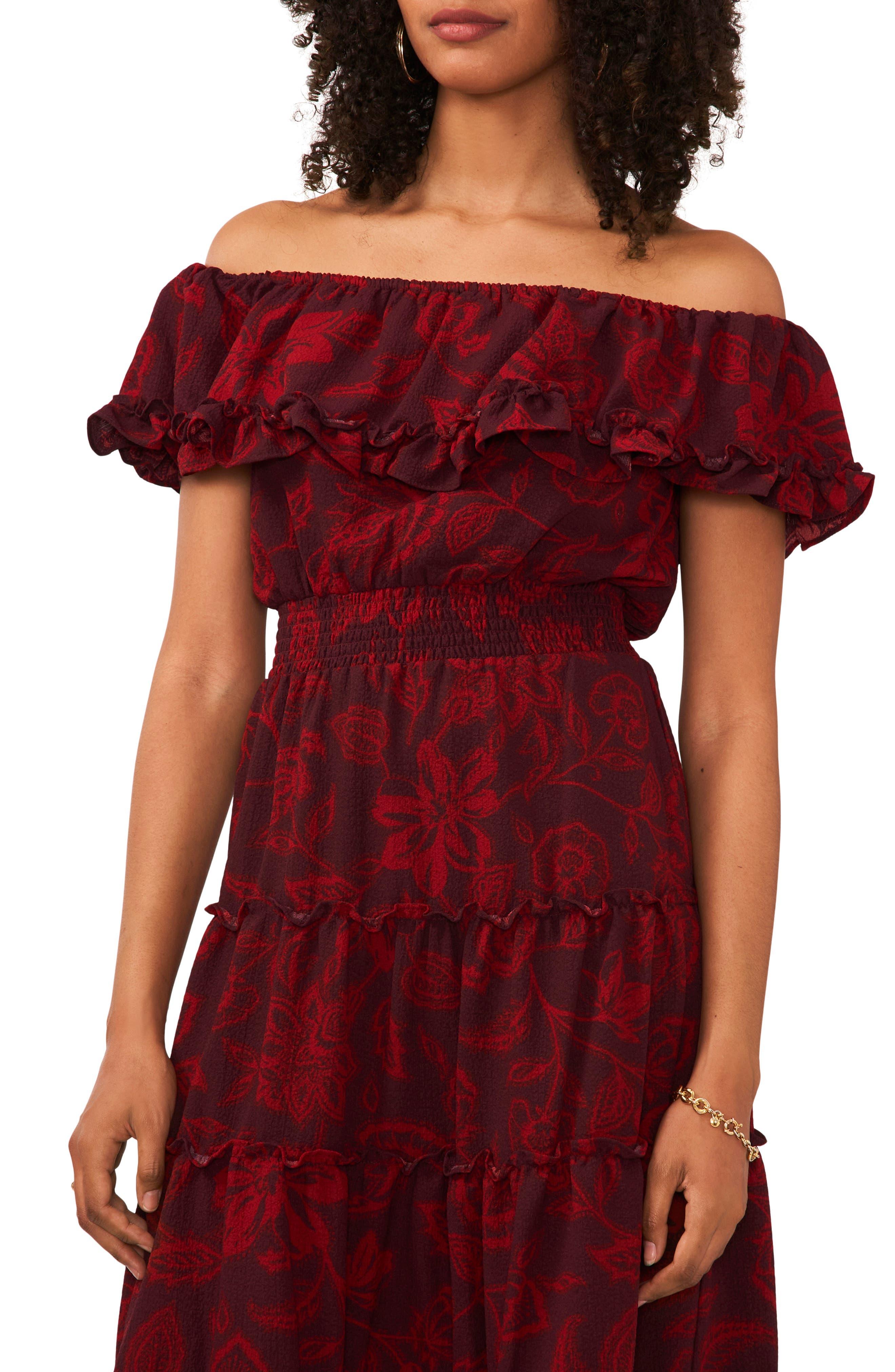 Vince camuto off top the shoulder midi dress