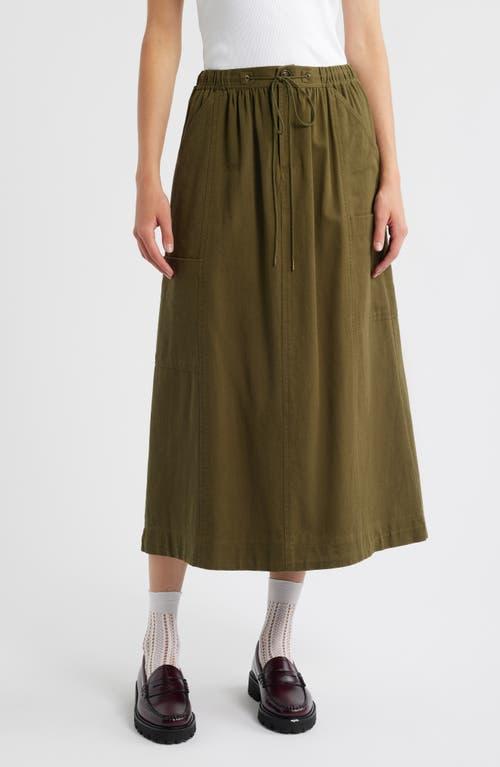Damson Madder Vika Utility Organic Cotton Midi Skirt in Green | Lyst