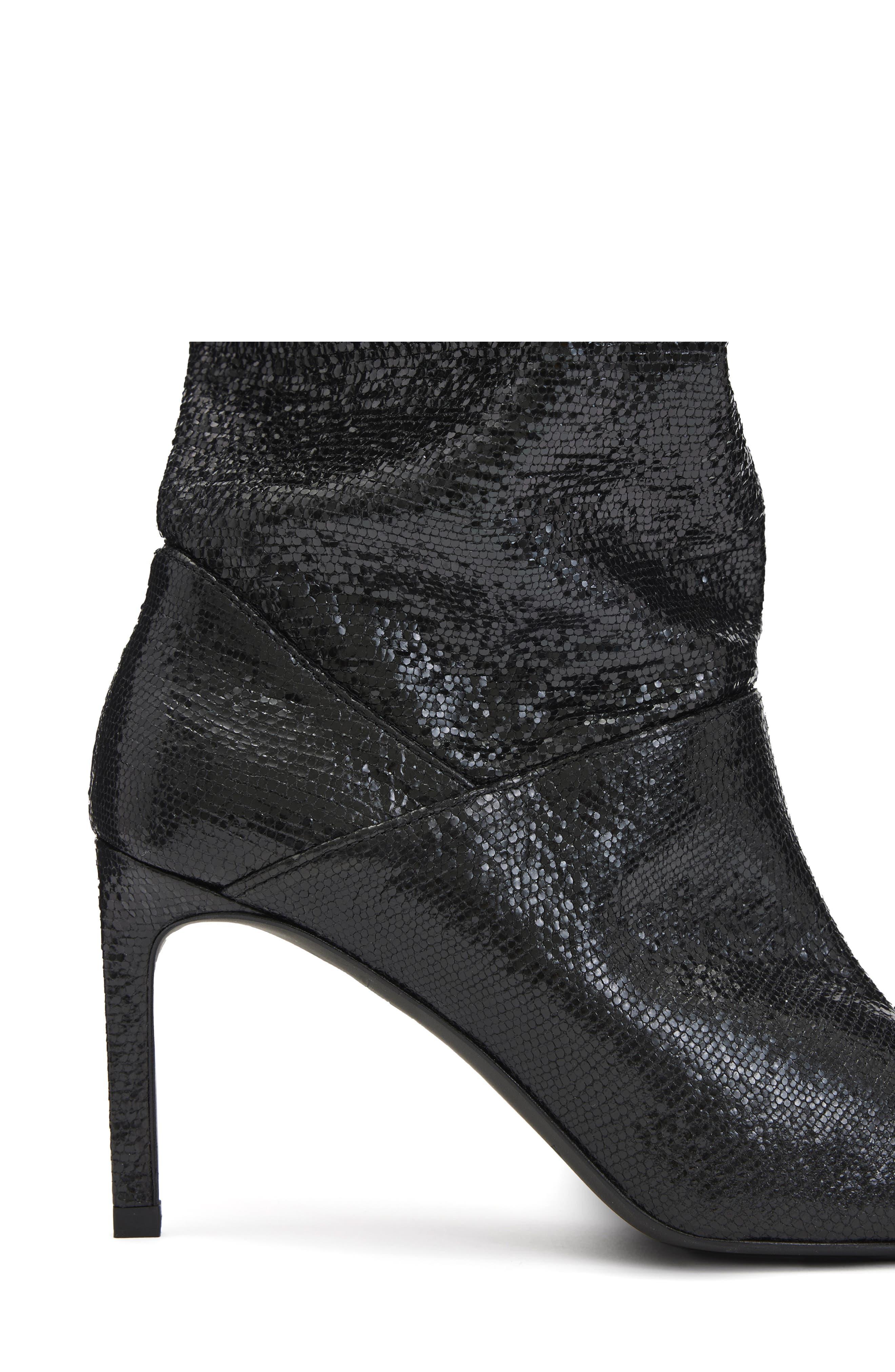 Shop AllSaints Orlana Metallic Embossed Leather Mid-Calf Boots