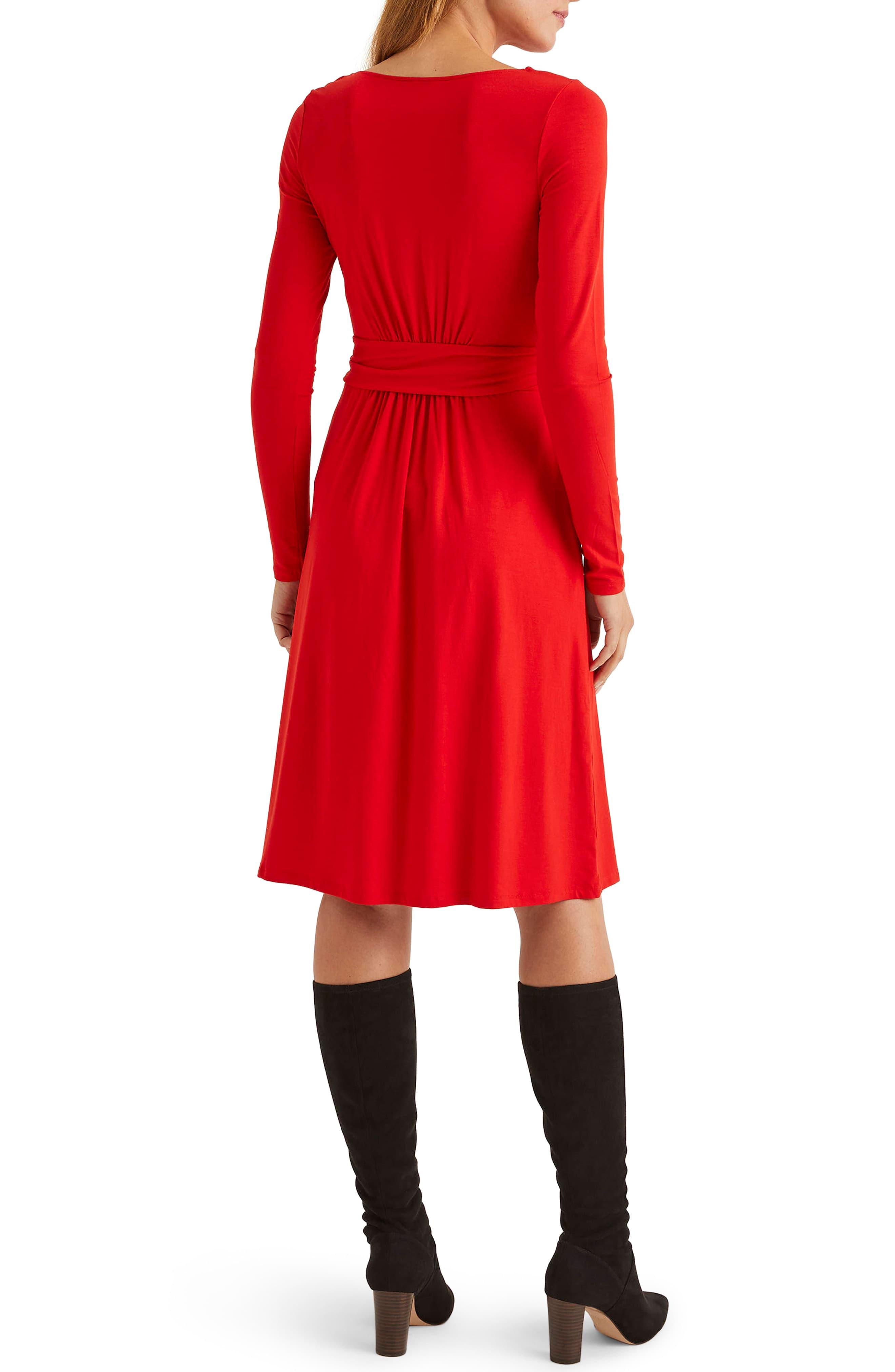 Boden Abigail Long Sleeve Jersey Dress in Red - Lyst