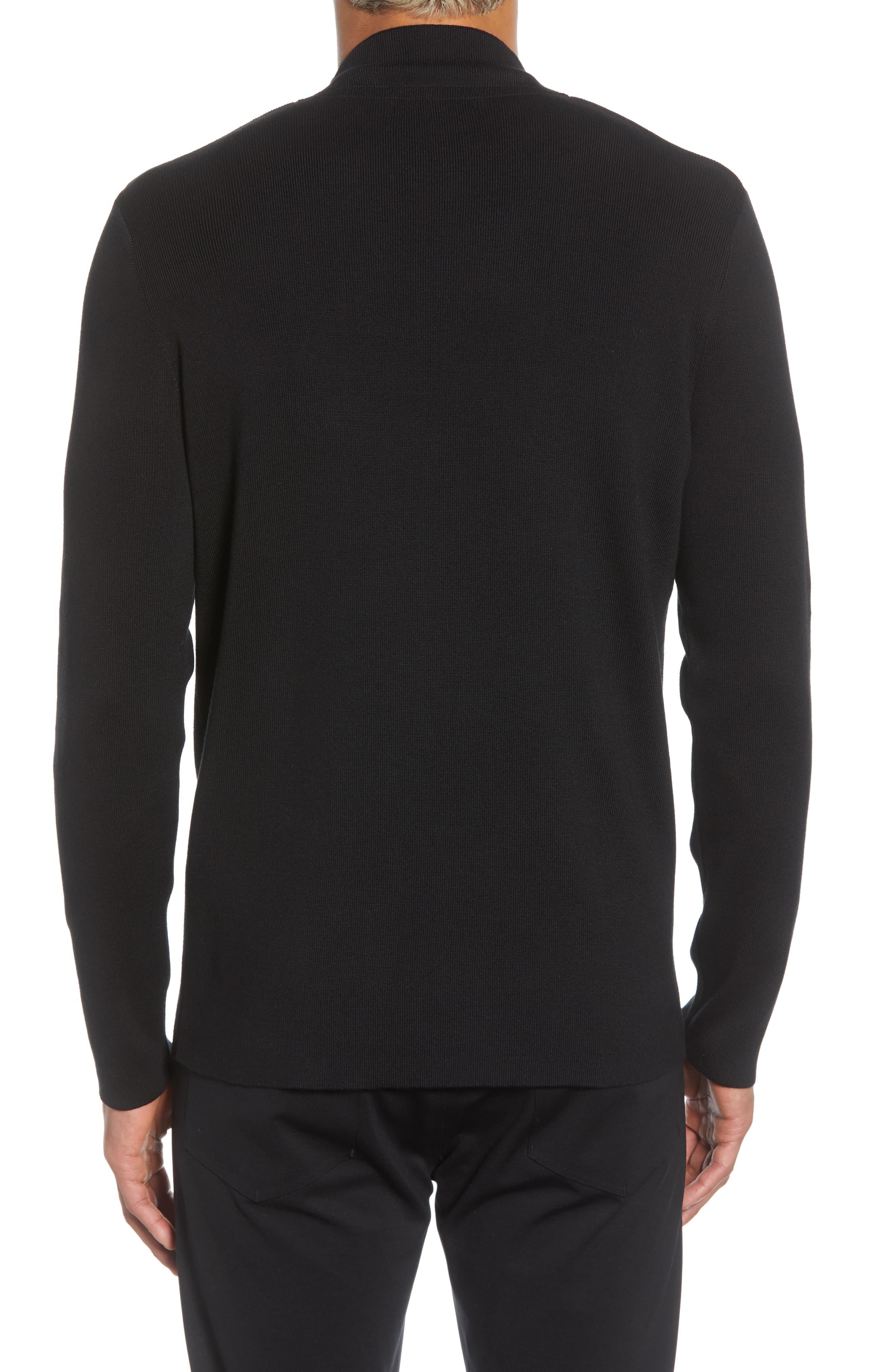 Karl Lagerfeld Shoulder Zip Cotton Blend Sweater in Black for Men - Lyst