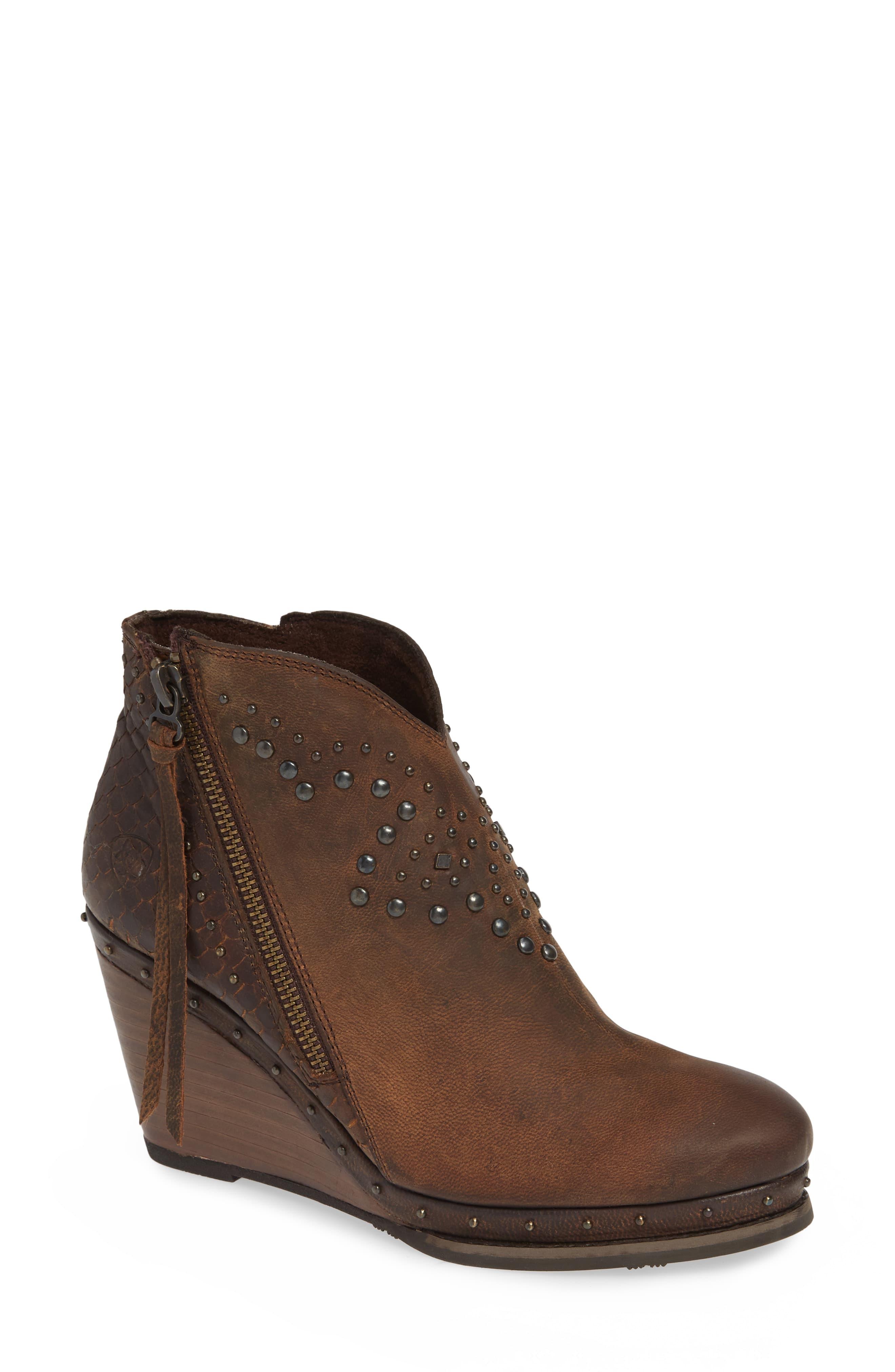 ariat stax studded wedge bootie