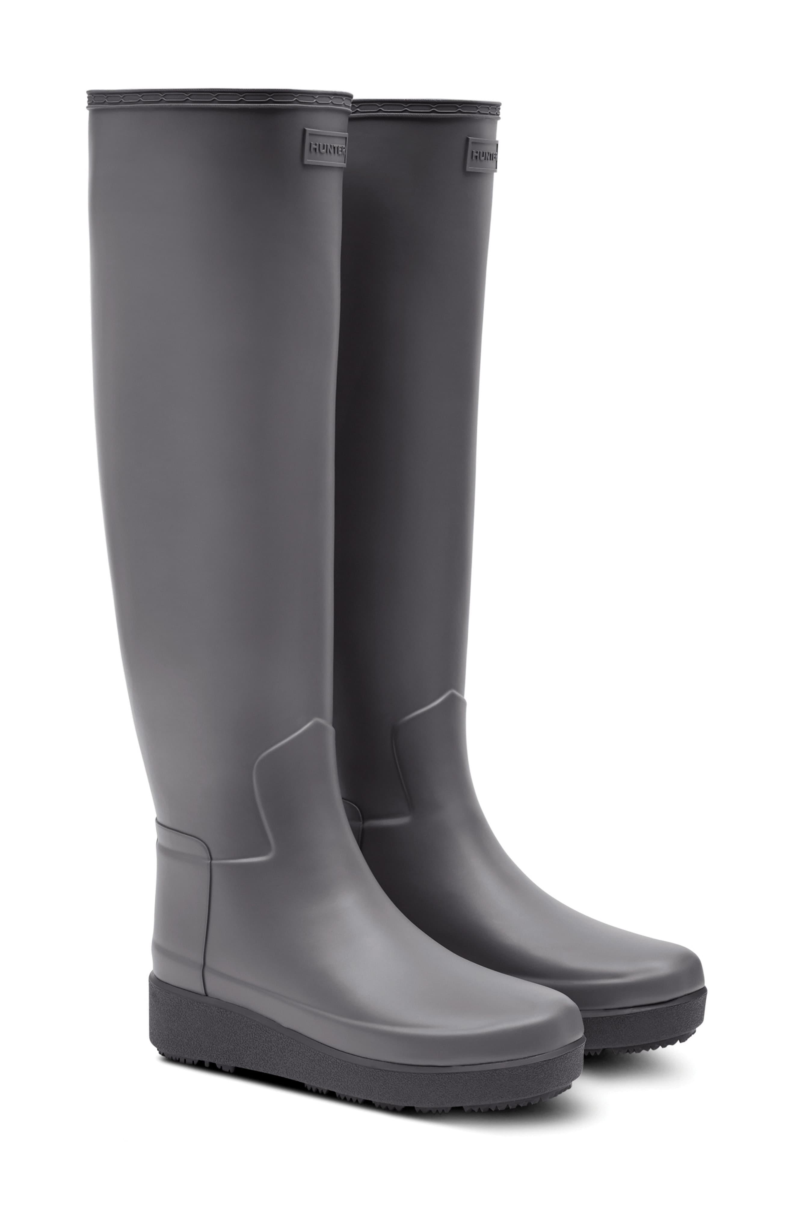 HUNTER Refined Creeper Over The Knee Rain Boot in Black - Save 37% - Lyst
