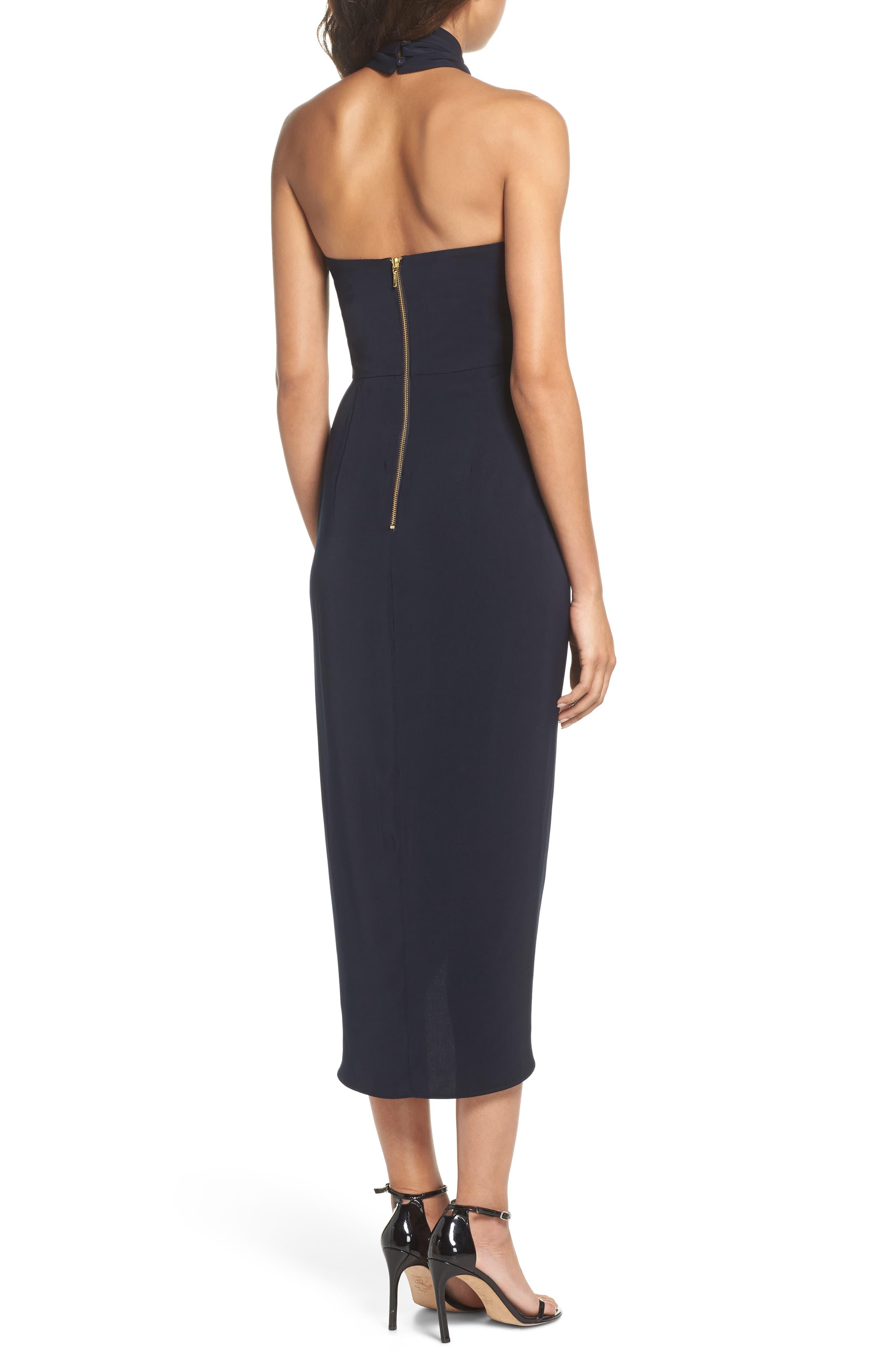 knotted tulip hem midi dress