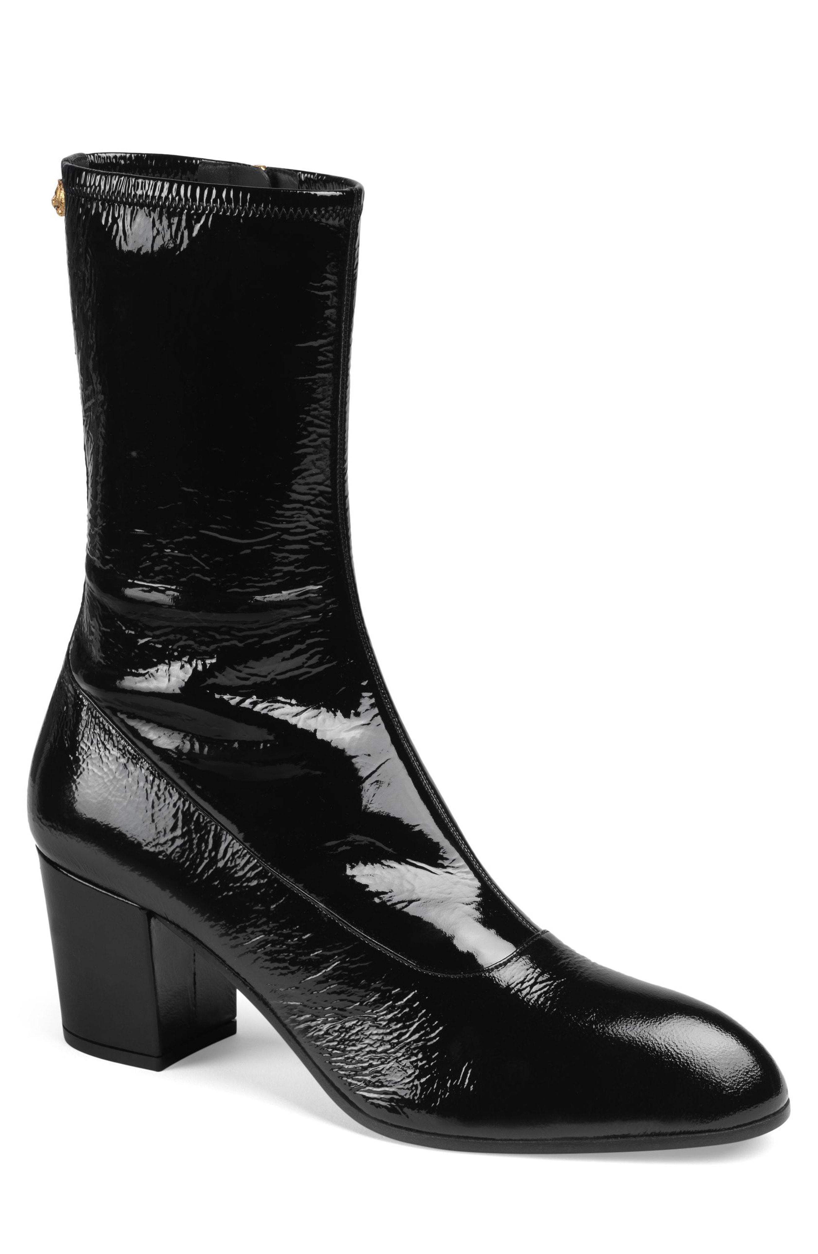 Gucci Leather Printyl Heel Boot in 
