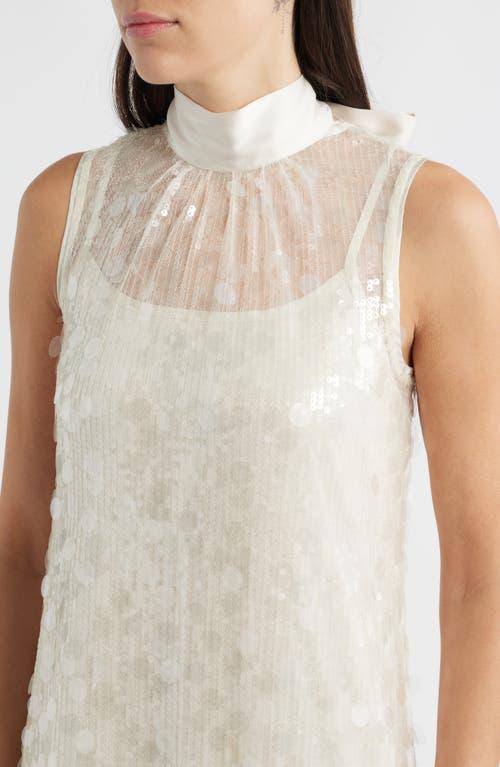 Julia Jordan Sequin Embellished Sleeveless Evening Dress in White | Lyst