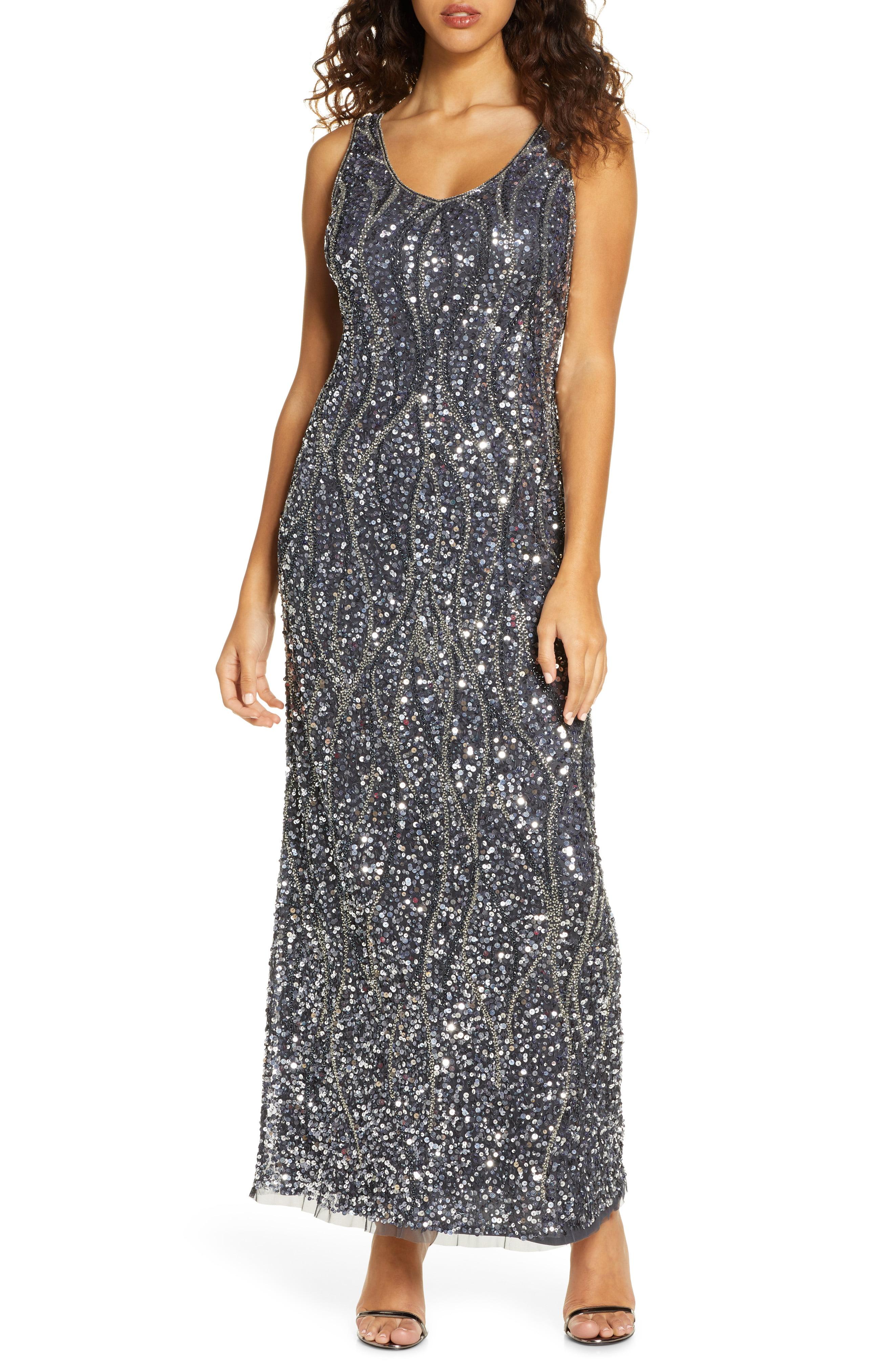 sequin beaded gown