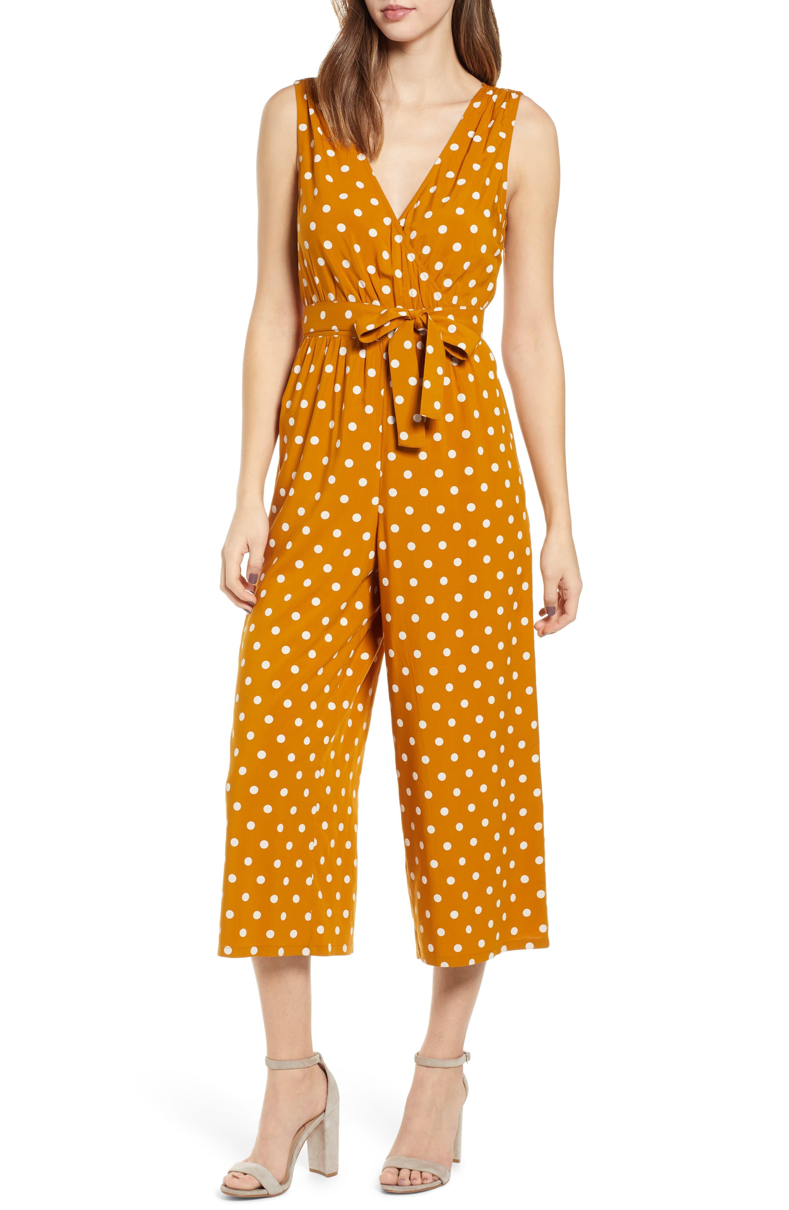 yellow polka dot playsuit