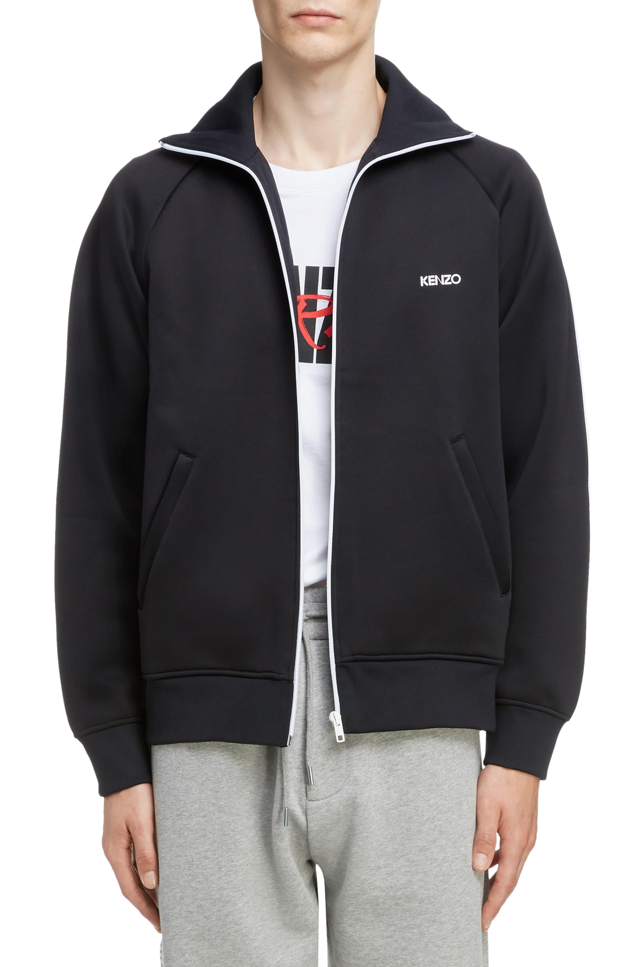 KENZO Zip Track Jacket in Black for Men Lyst