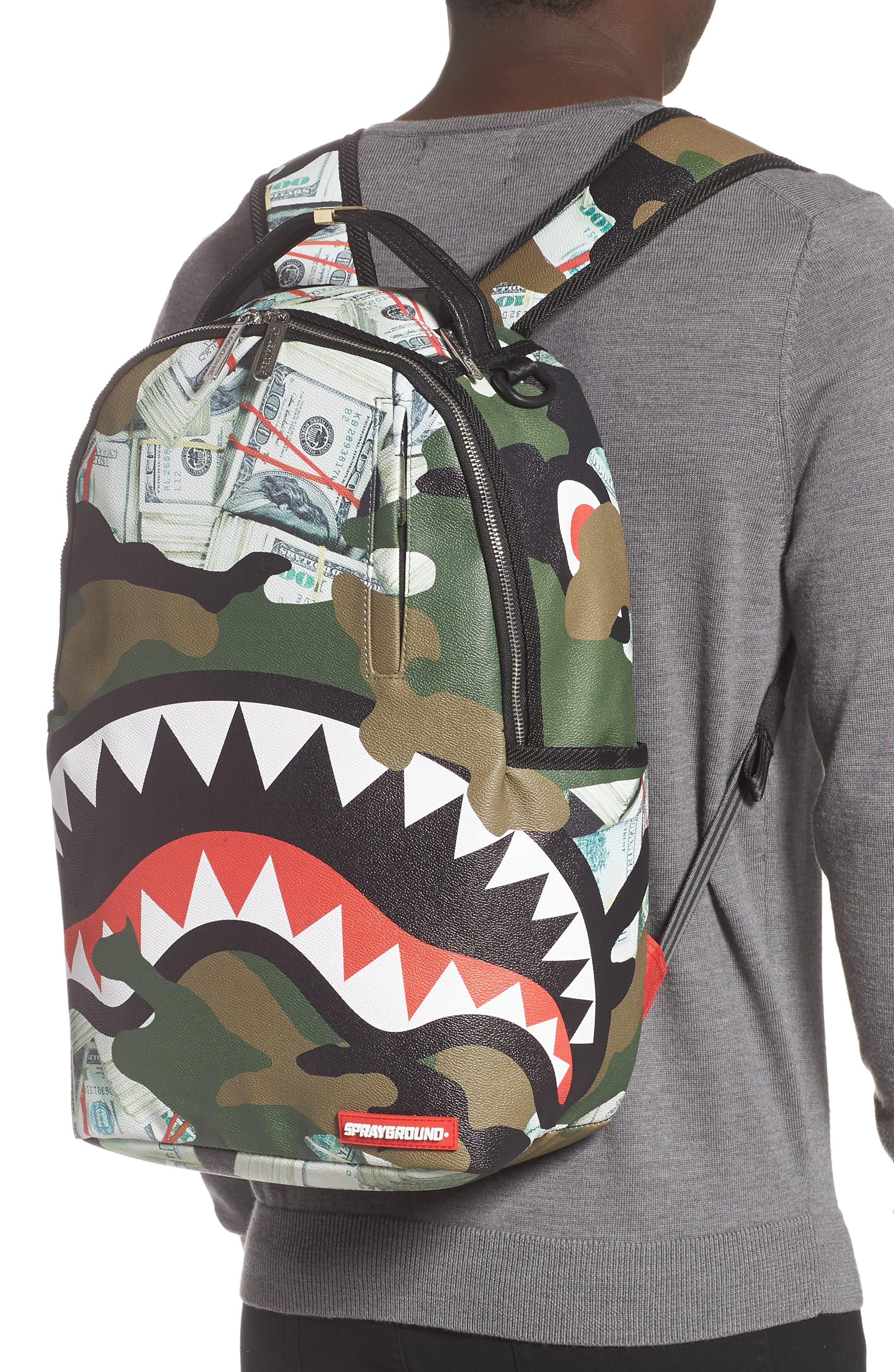sprayground camo backpack