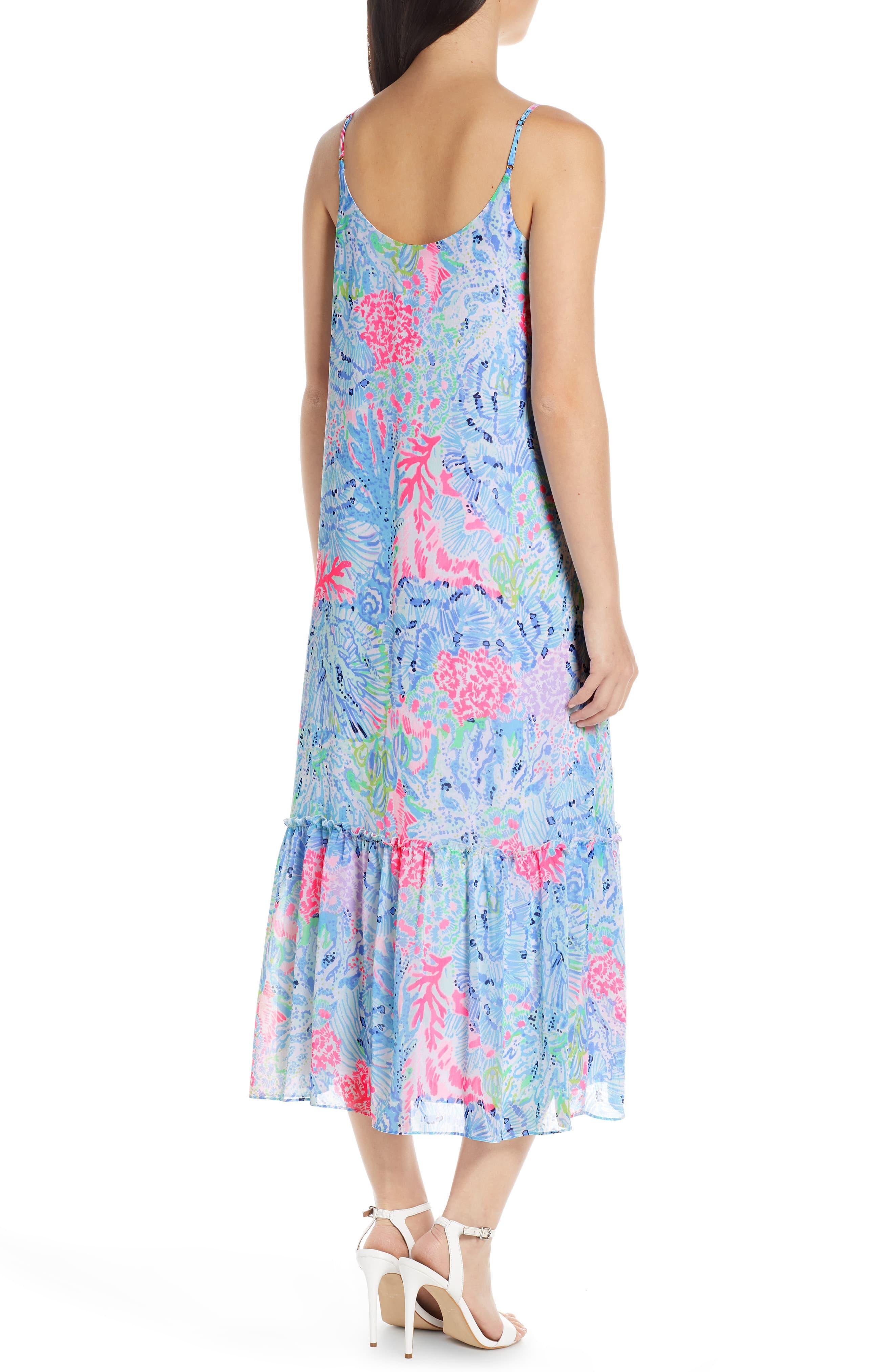 Lilly Pulitzer Chiffon Lilly Pulitzer Winni Strappy Midi Dress in Blue - Lyst