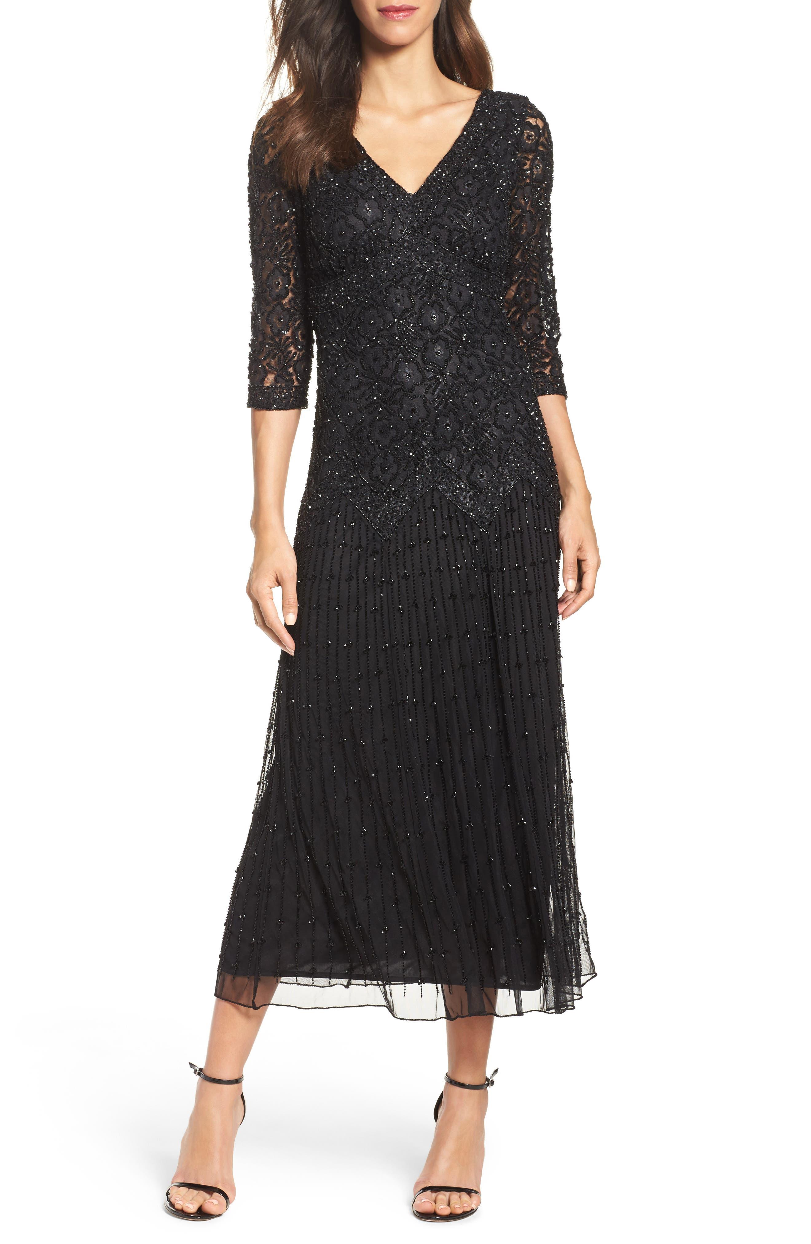 Pisarro nights hotsell embellished mesh dress