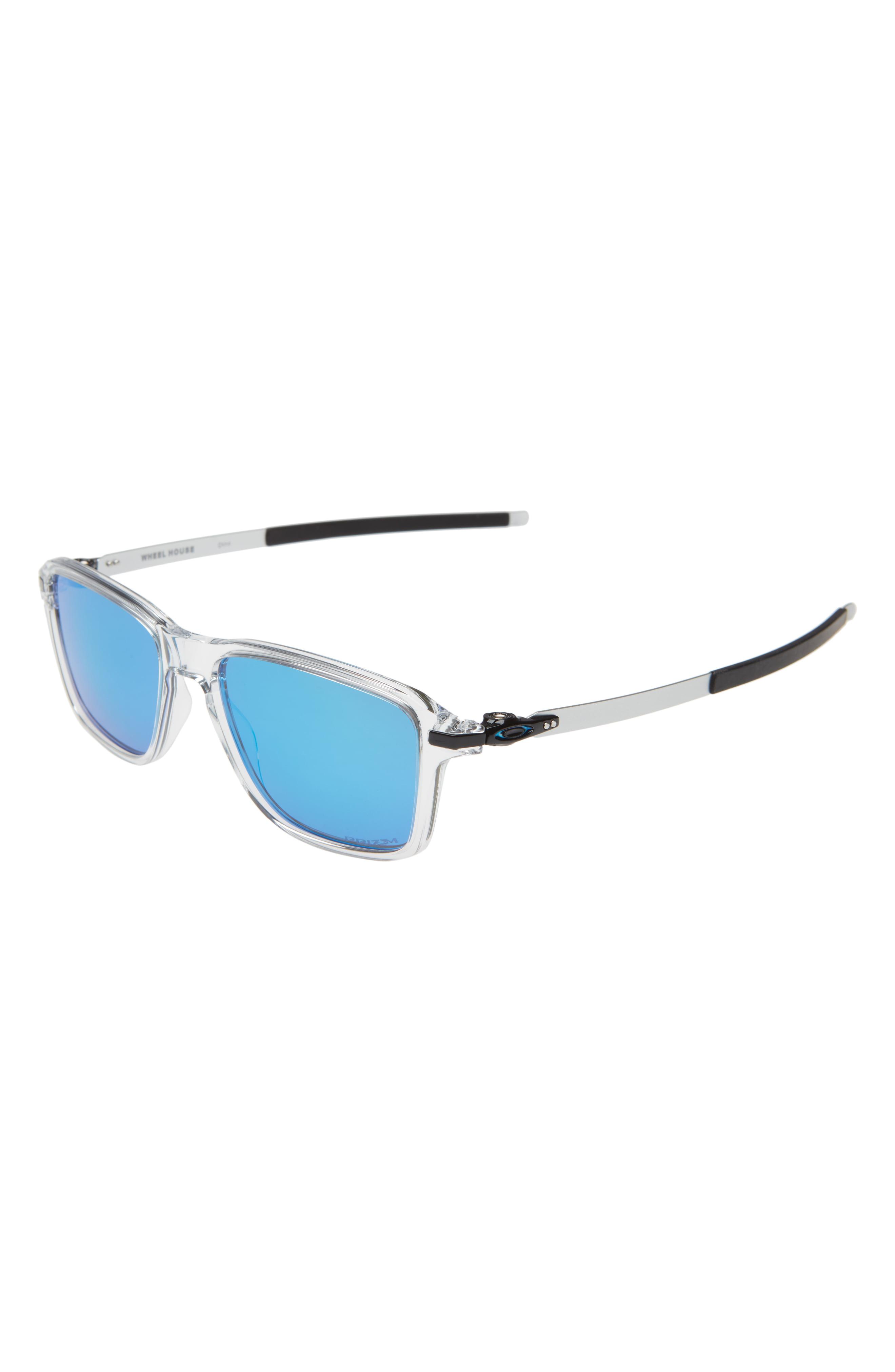 Oakley Wheel House 55mm Square Sunglasses Polished Clear/ Prizm