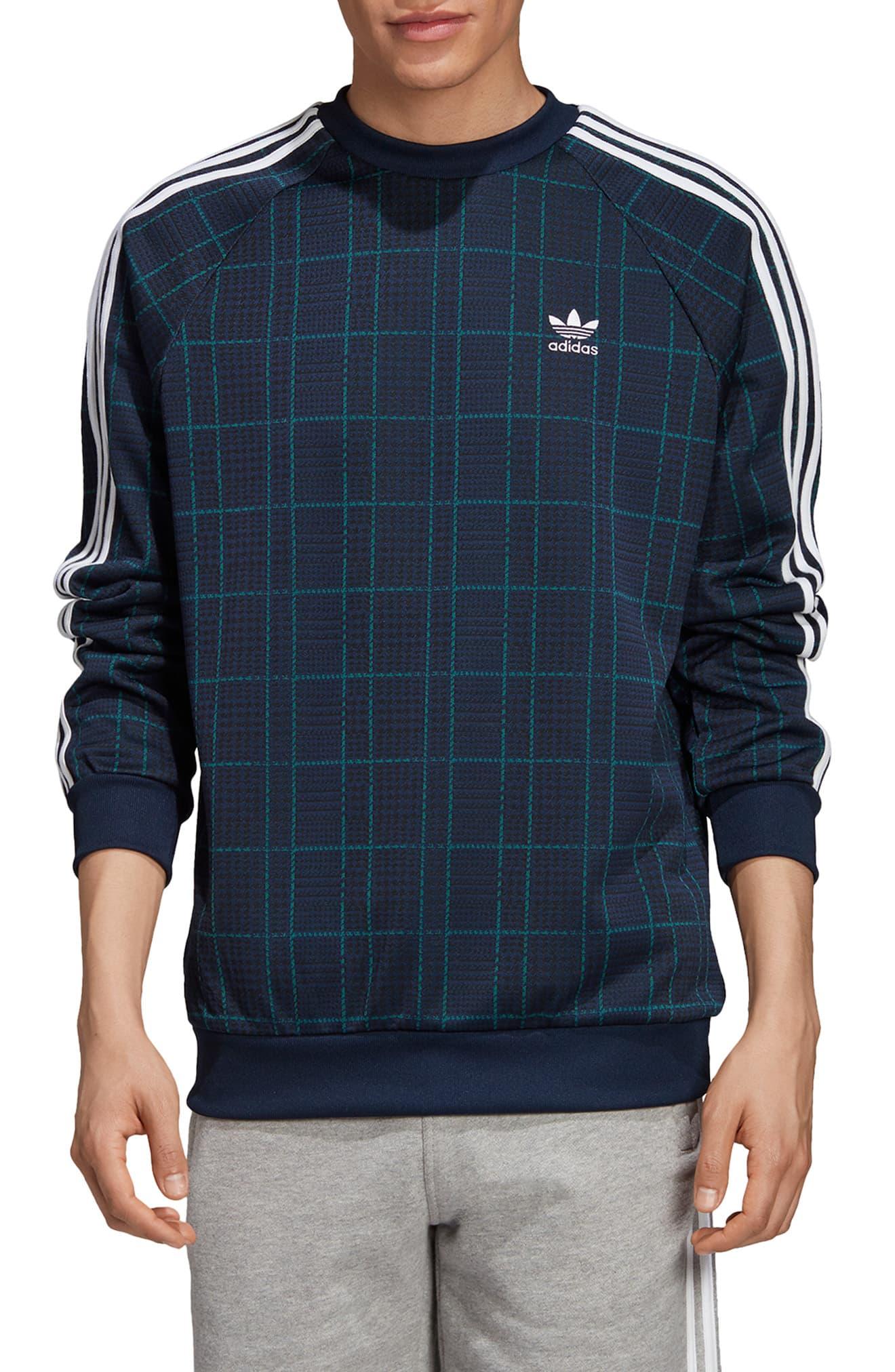 adidas tartan crewneck sweatshirt