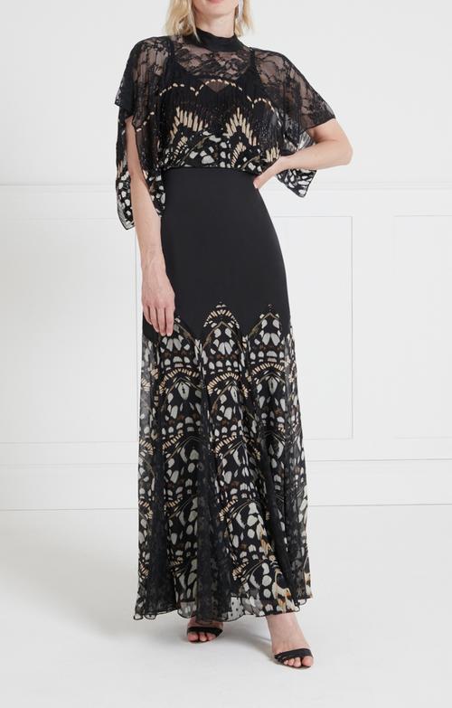 chinese dress ladies Temperley London Black Lace Beaded Embroidered Dress: Kate Middleton