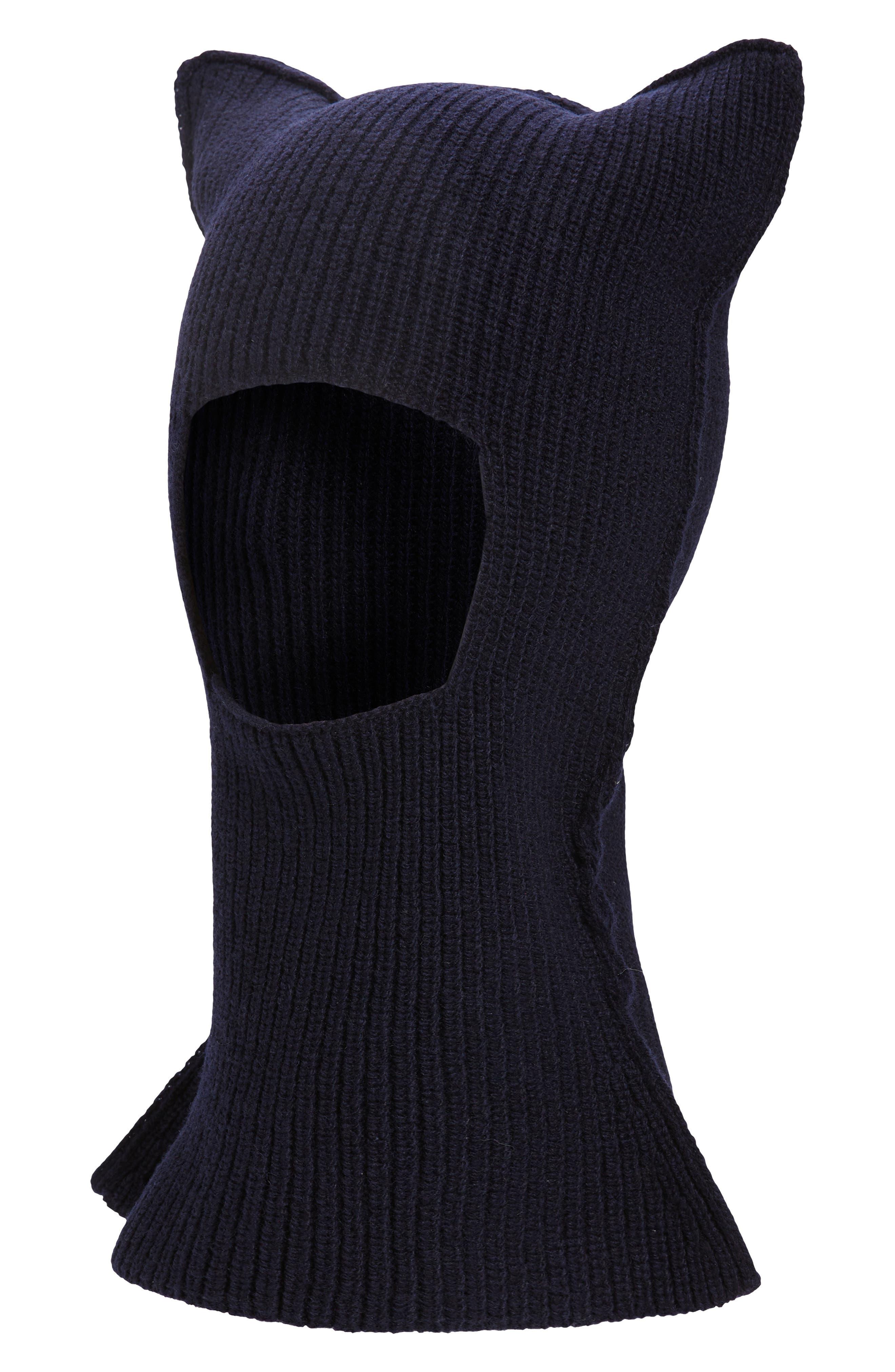 Maison Margiela Cat Ear Wool Rib Balaclava in Blue Lyst