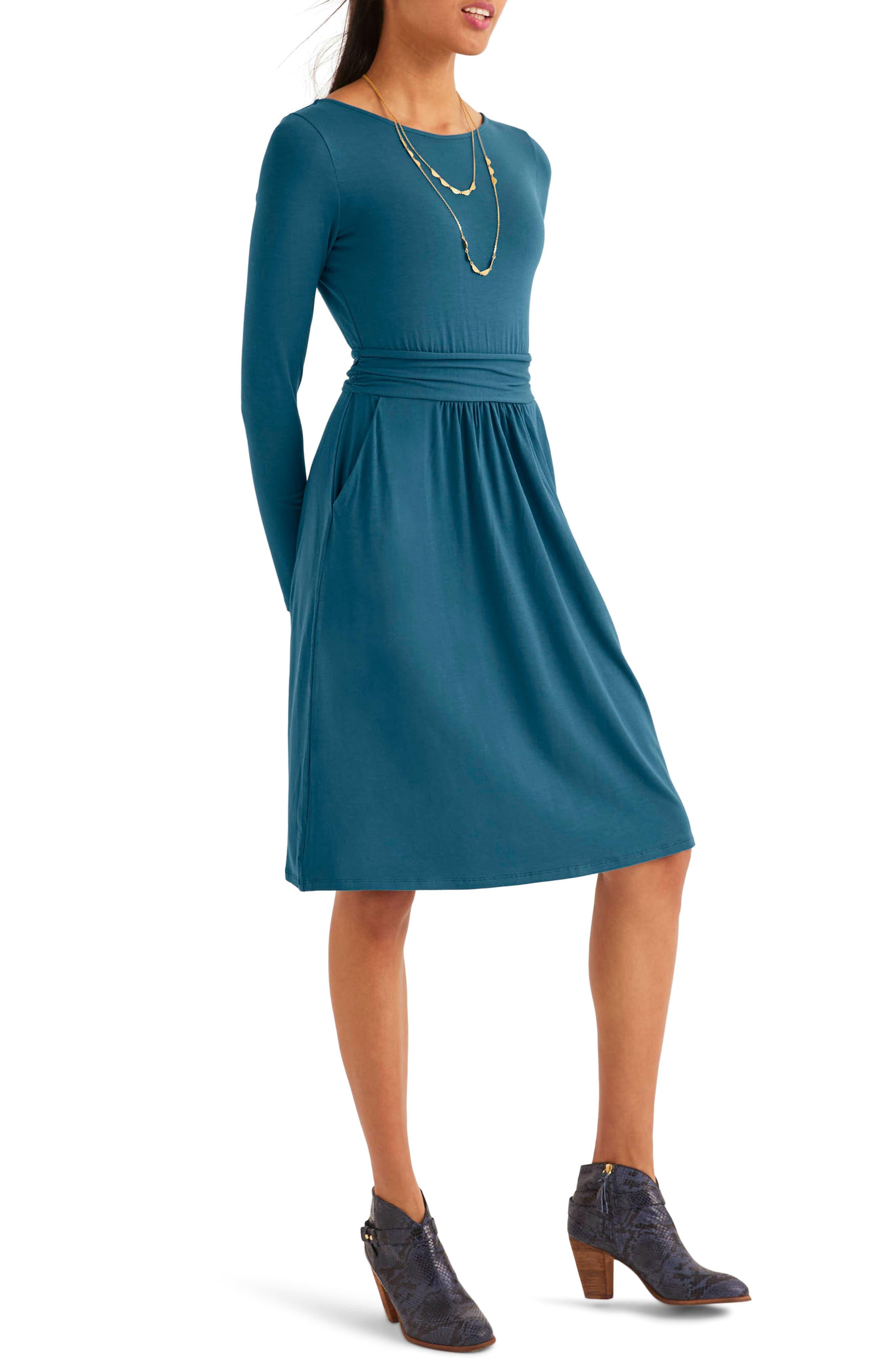 Boden Abigail Long Sleeve Jersey Dress in Blue Lyst