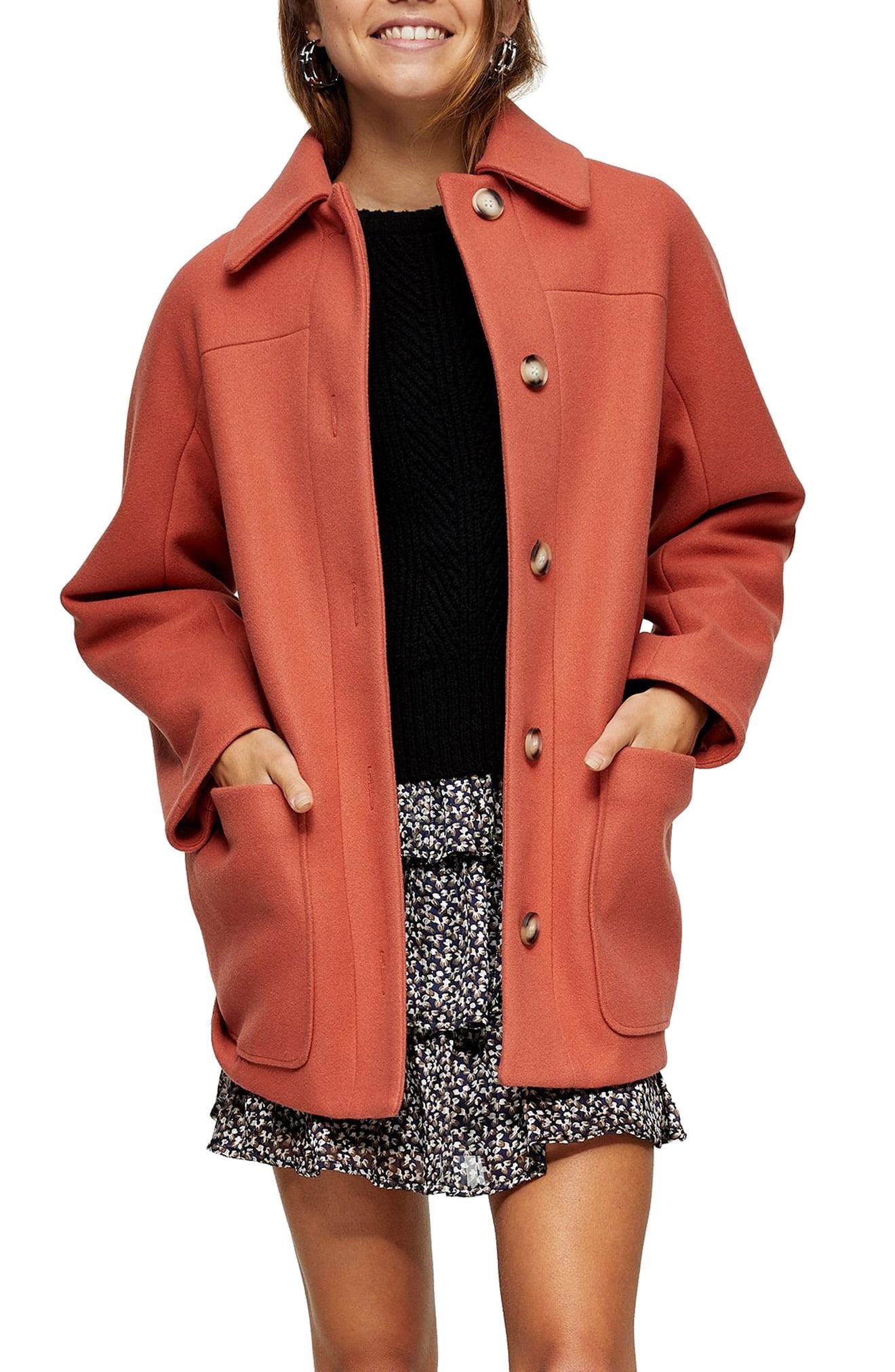 topshop rust coat