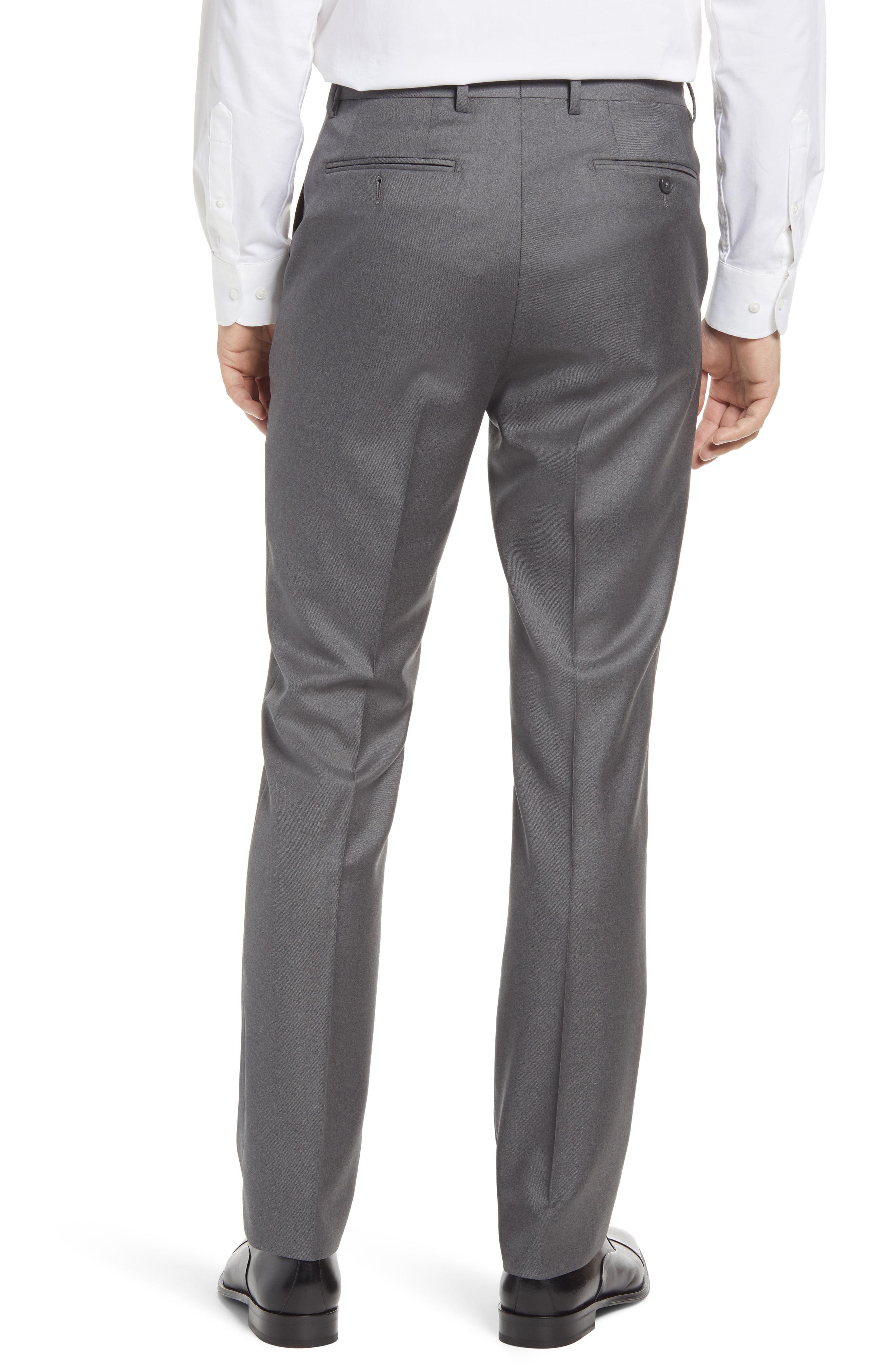 Santorelli Roma Flat Front Wool Dress Pants in Grey (Gray) for Men - Lyst