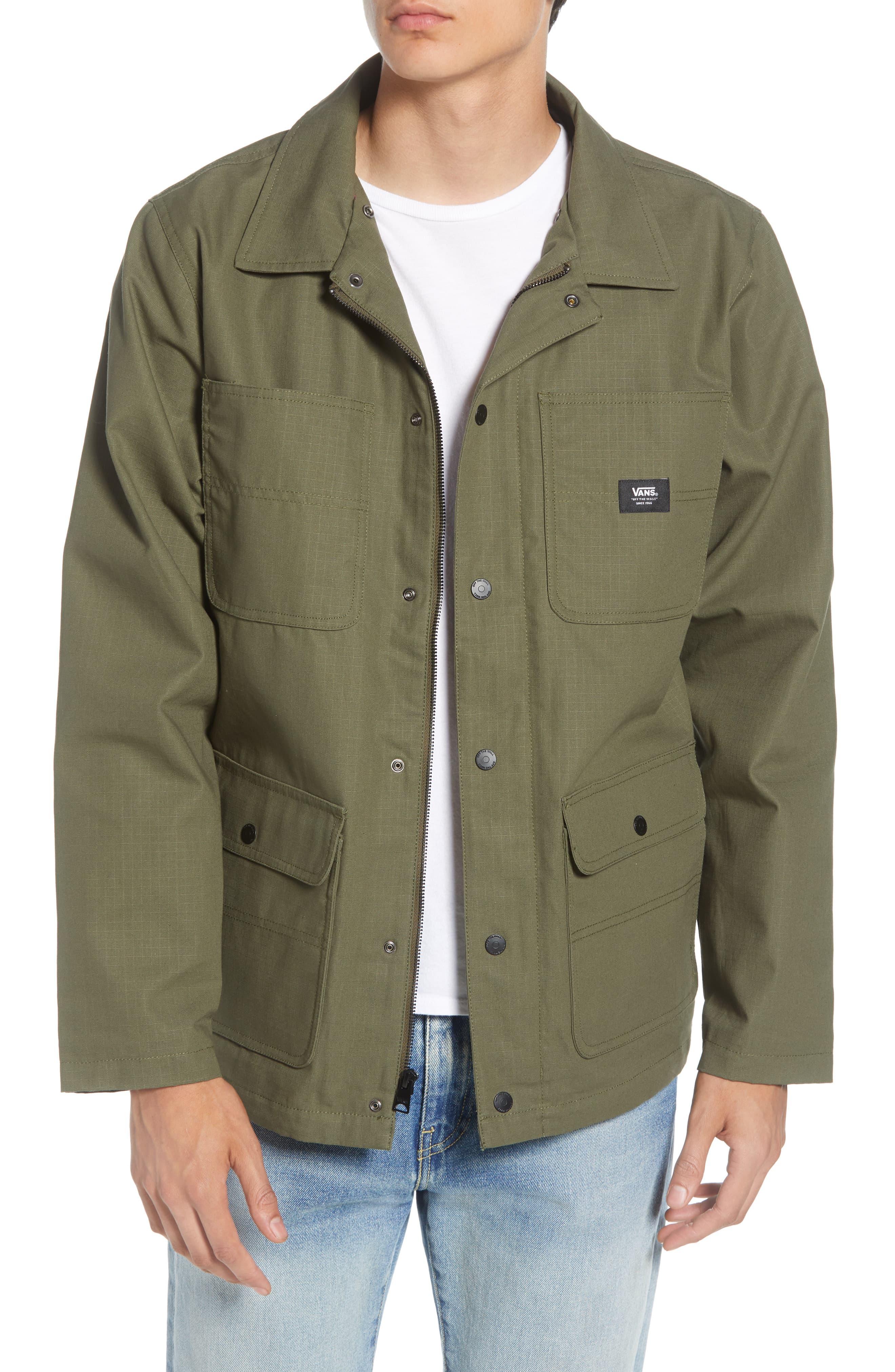 Vans Canvas Drill Water Repellent Hooded Chore Coat in Green for Men - Lyst