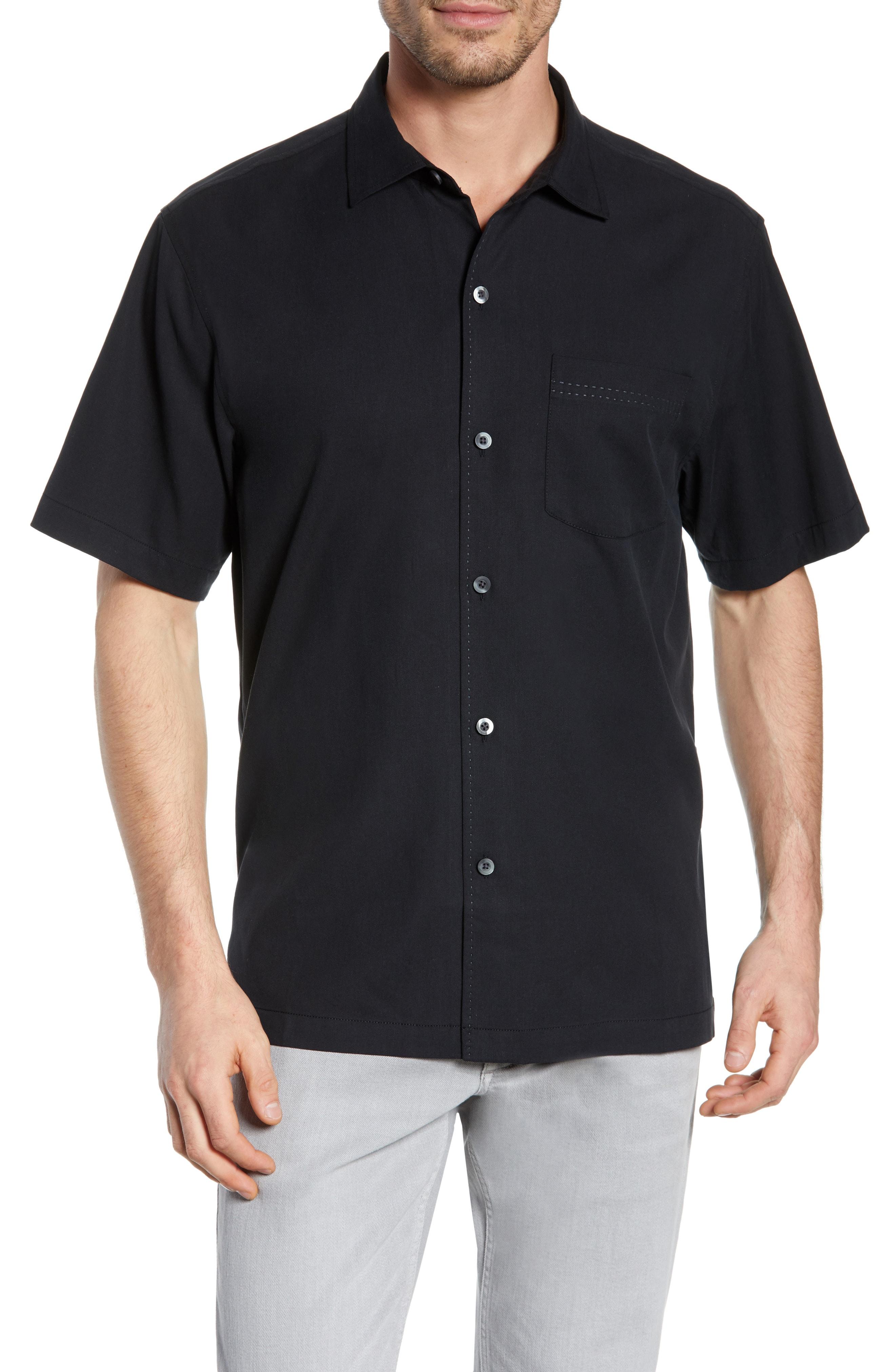 Lyst - Tommy Bahama Catalina Silk Blend Sport Shirt in Black for Men