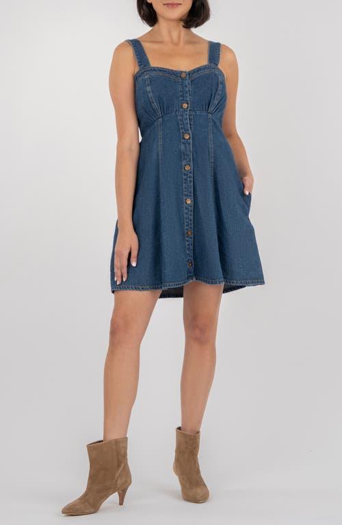 kut from the kloth sleeveless denim dress Ruth Denim Dress in Smiling Wash