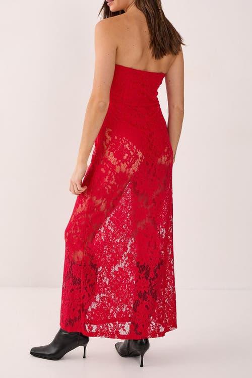 nasty gal red lace dress Red lace with fringe detail Cocktail Dress