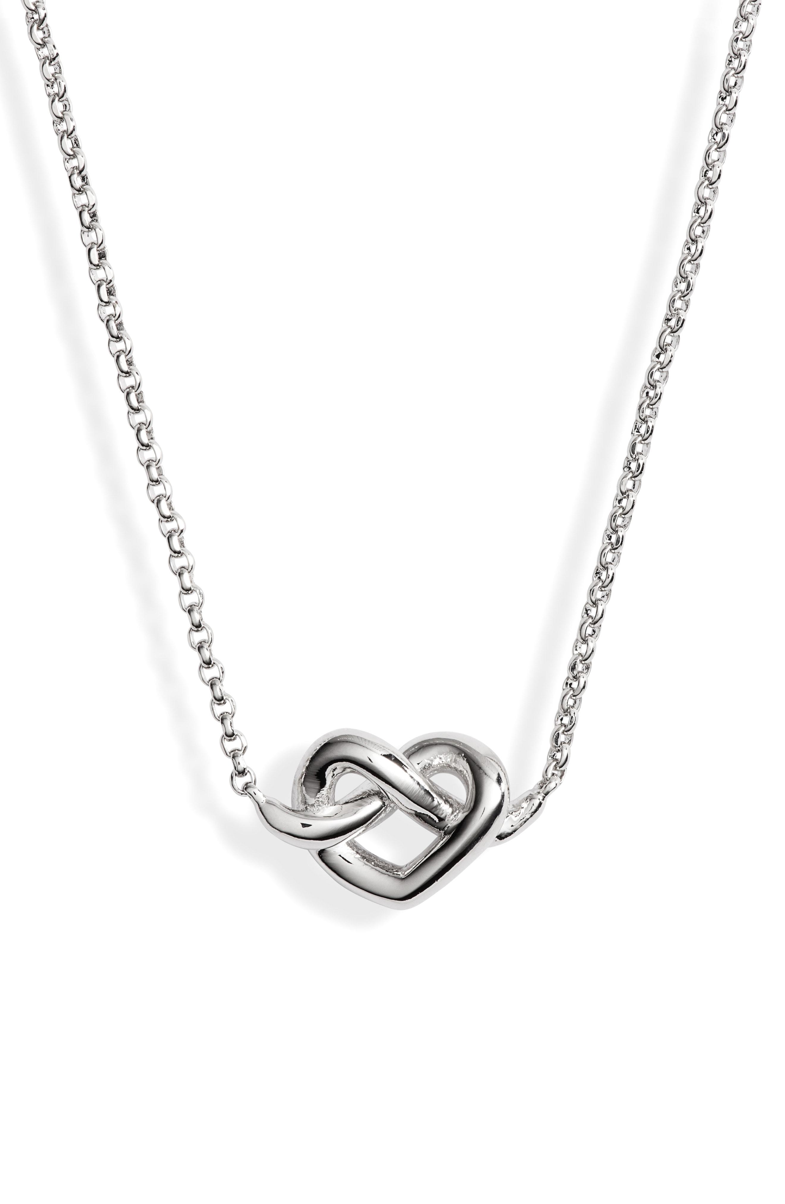 Lyst - Kate Spade Loves Me Knot Mini Pendant Necklace in Metallic