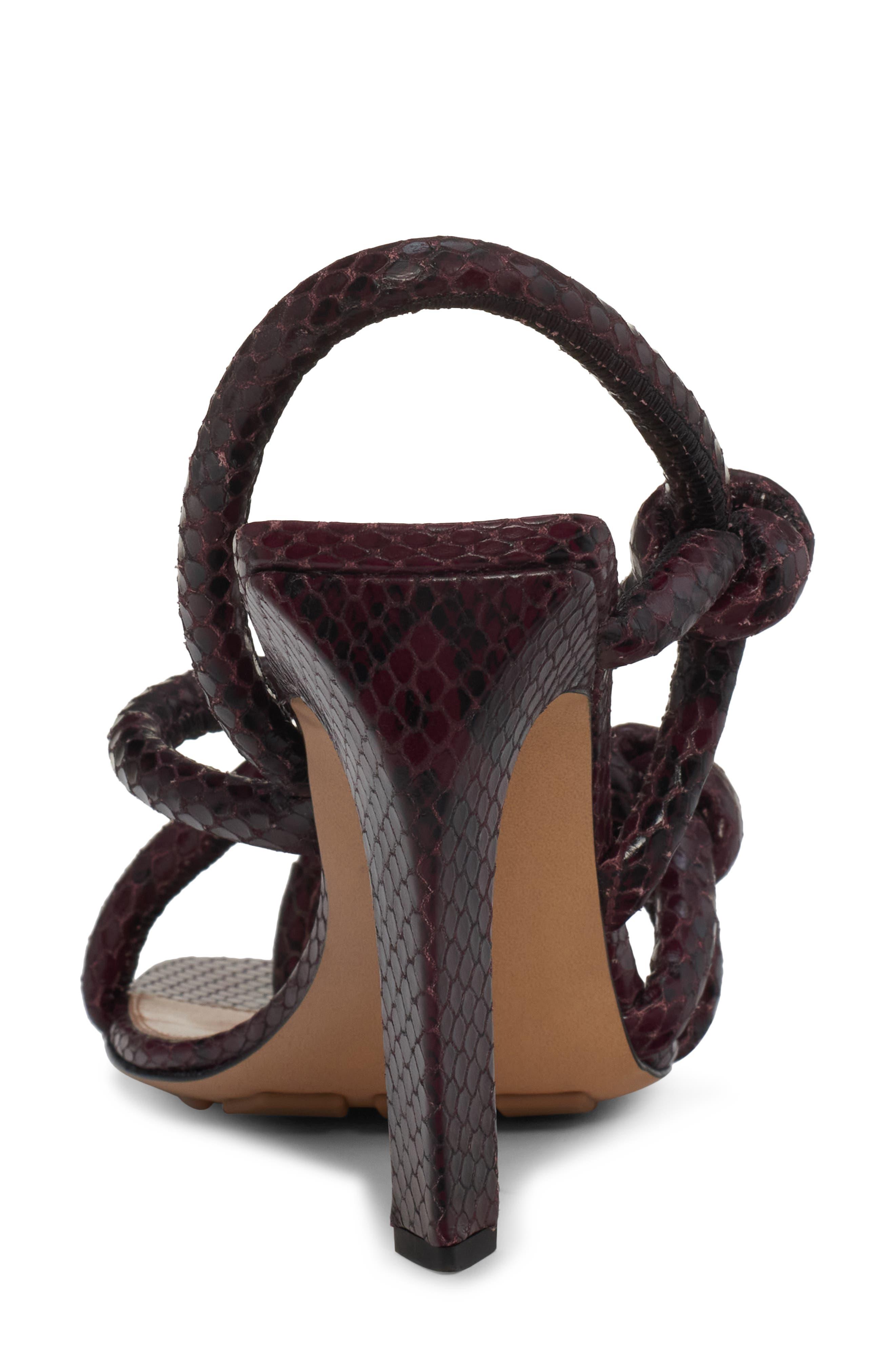 Bottega Veneta Jimbo Knot Strap Python Embossed Leather Sandal | Lyst
