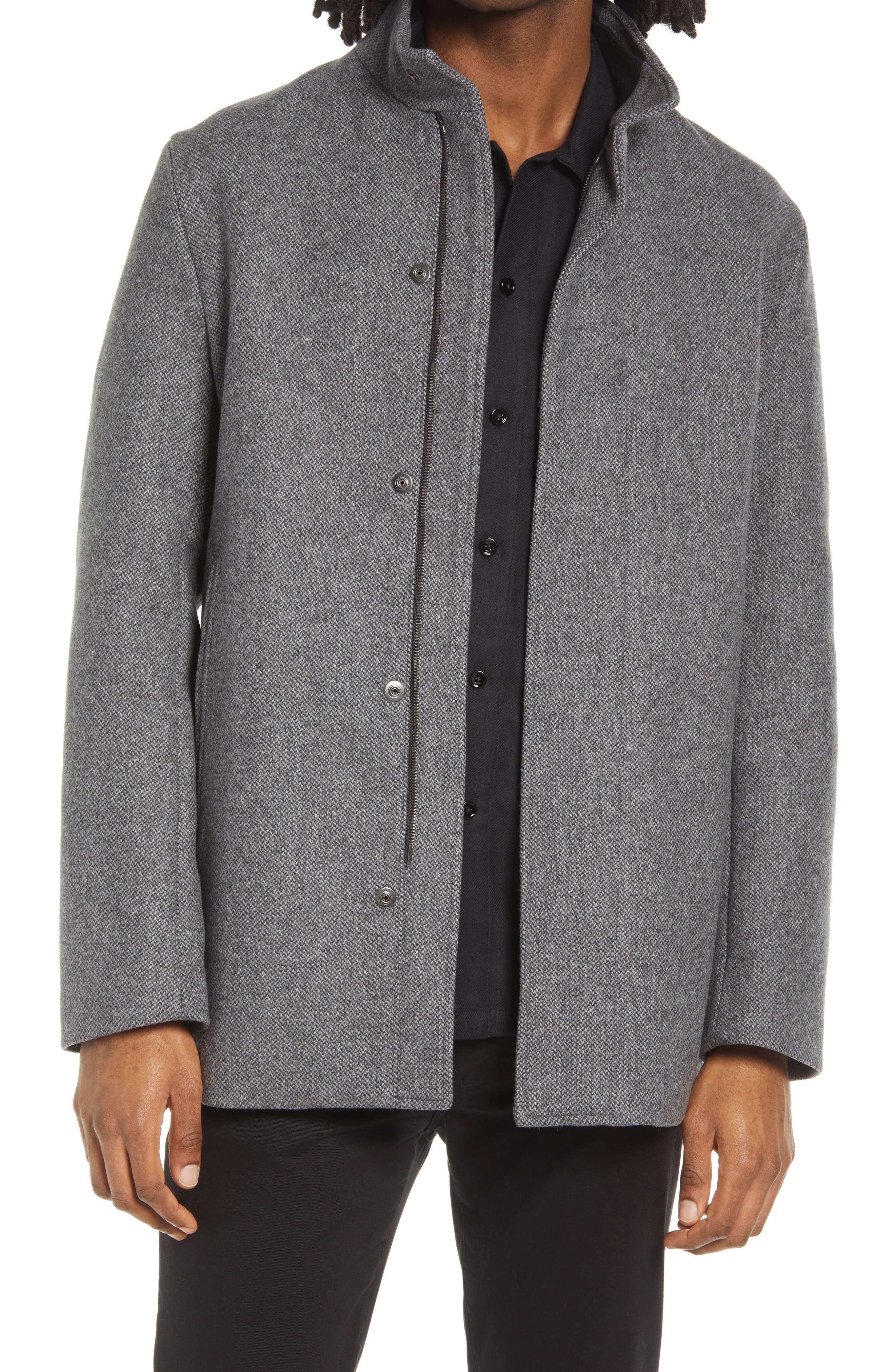 Theory Clarence Twist Recycled Wool Blend Coat in Gray for Men | Lyst