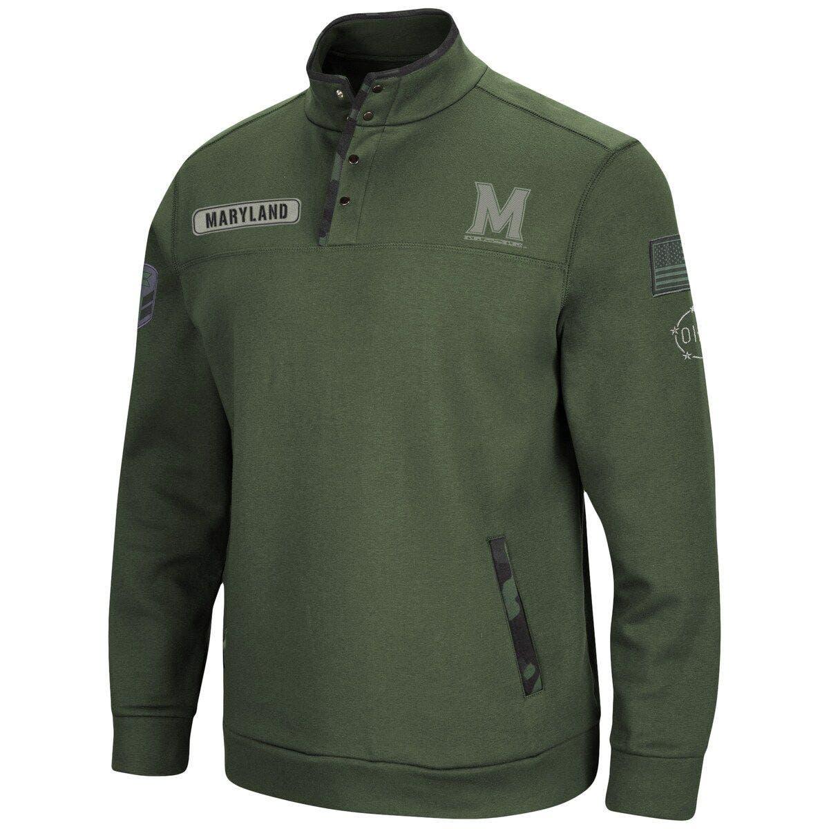 Men's Colosseum Gray/Camo UCF Knights OHT Military Appreciation Swoop  Quarter-Zip Jacket