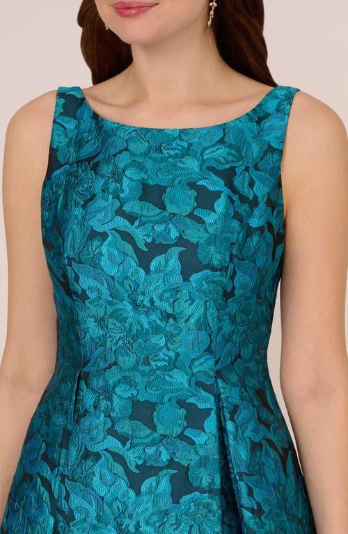 Adrianna Papell Floral Tapestry Fit & Flare Midi Cocktail Dress in Blue |  Lyst