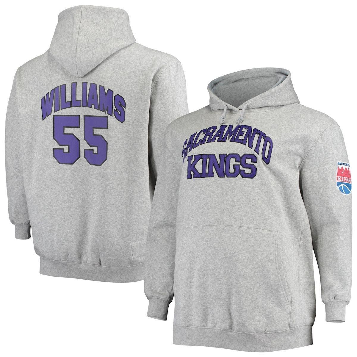 Men's Mitchell & Ness Dennis Rodman Heathered Gray Chicago Bulls Big & Tall Name & Number Pullover Hoodie in Heather Gray