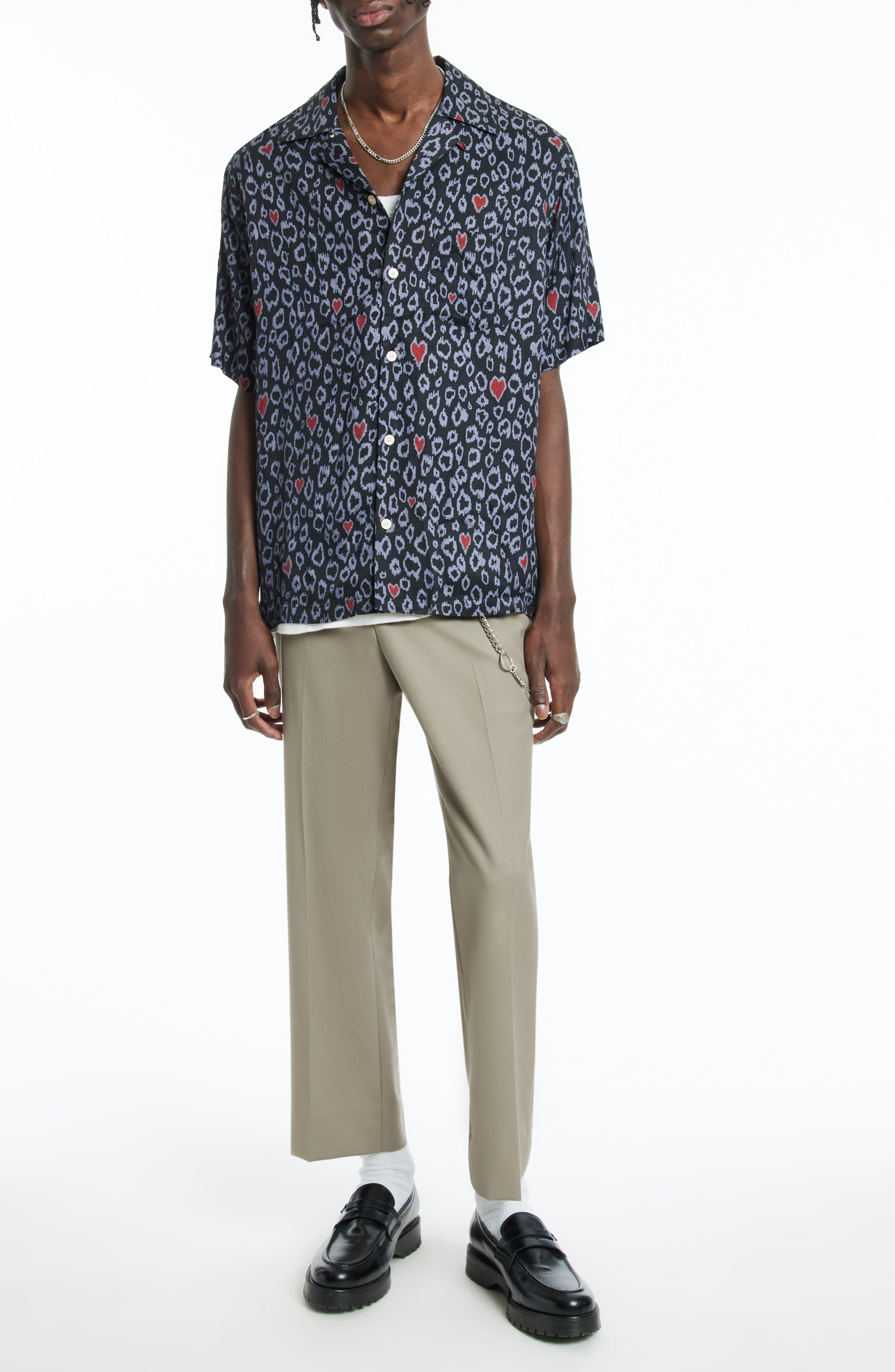 ALLSAINTS Starburn Printed Relaxed Fit Button Down Camp Shirt