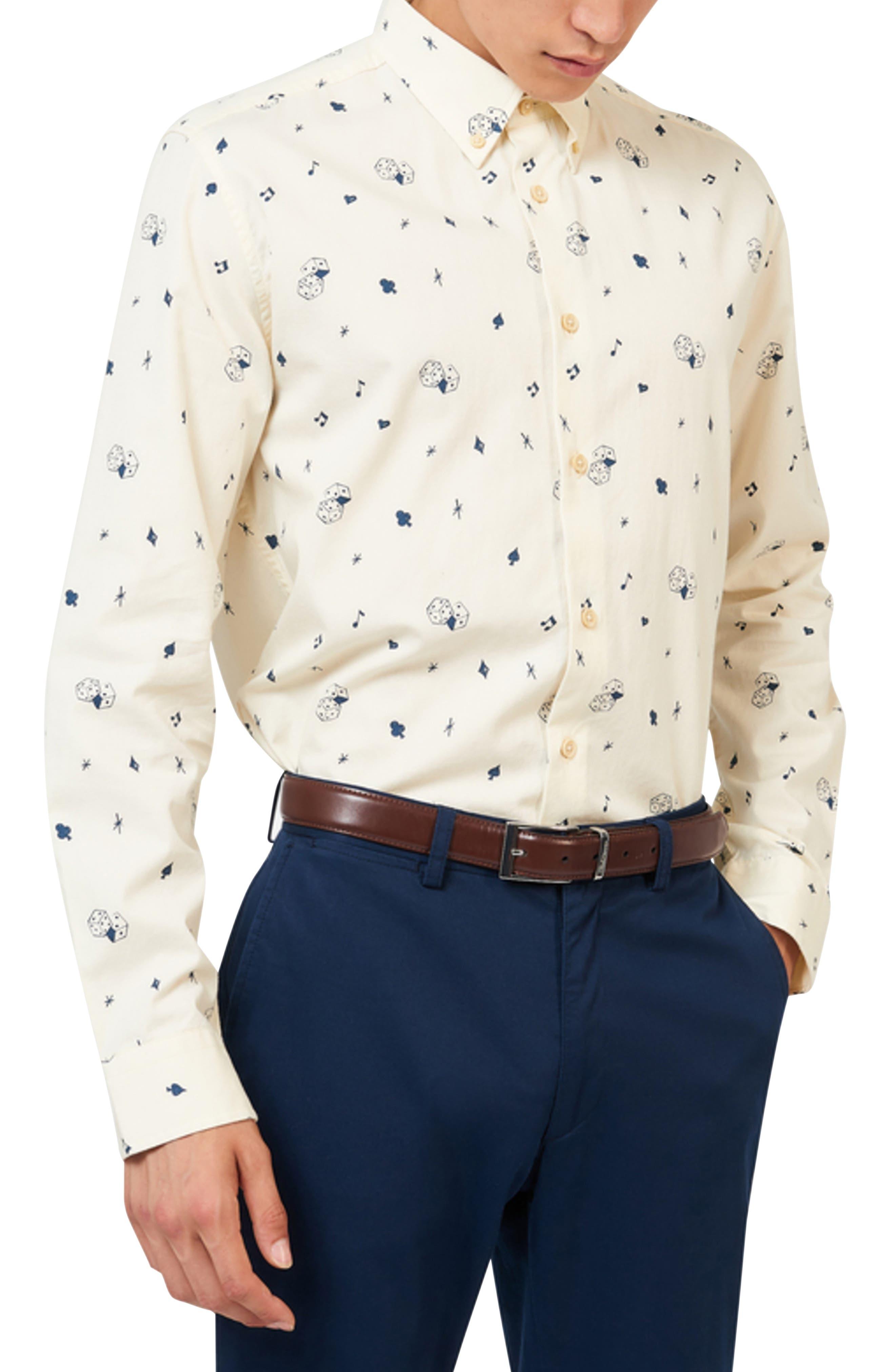 Ben Sherman Regular Fit Casino Print Cotton Button-down Shirt in Blue for  Men | Lyst