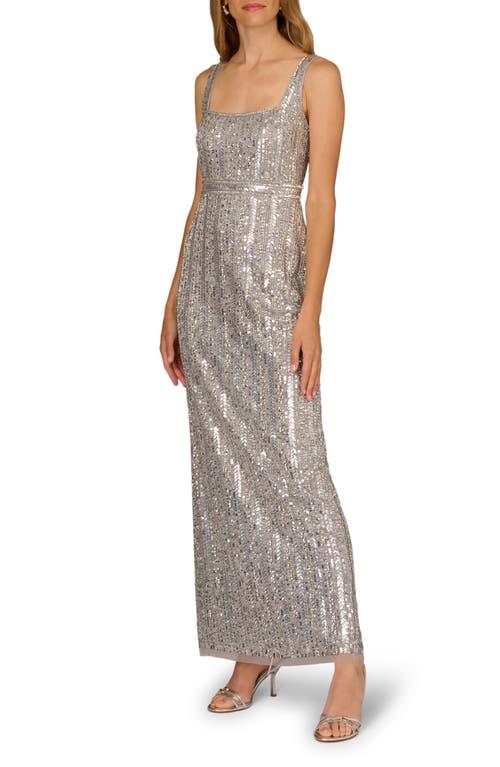 Aidan Mattox Sequin Sleeveless Gown in Metallic | Lyst