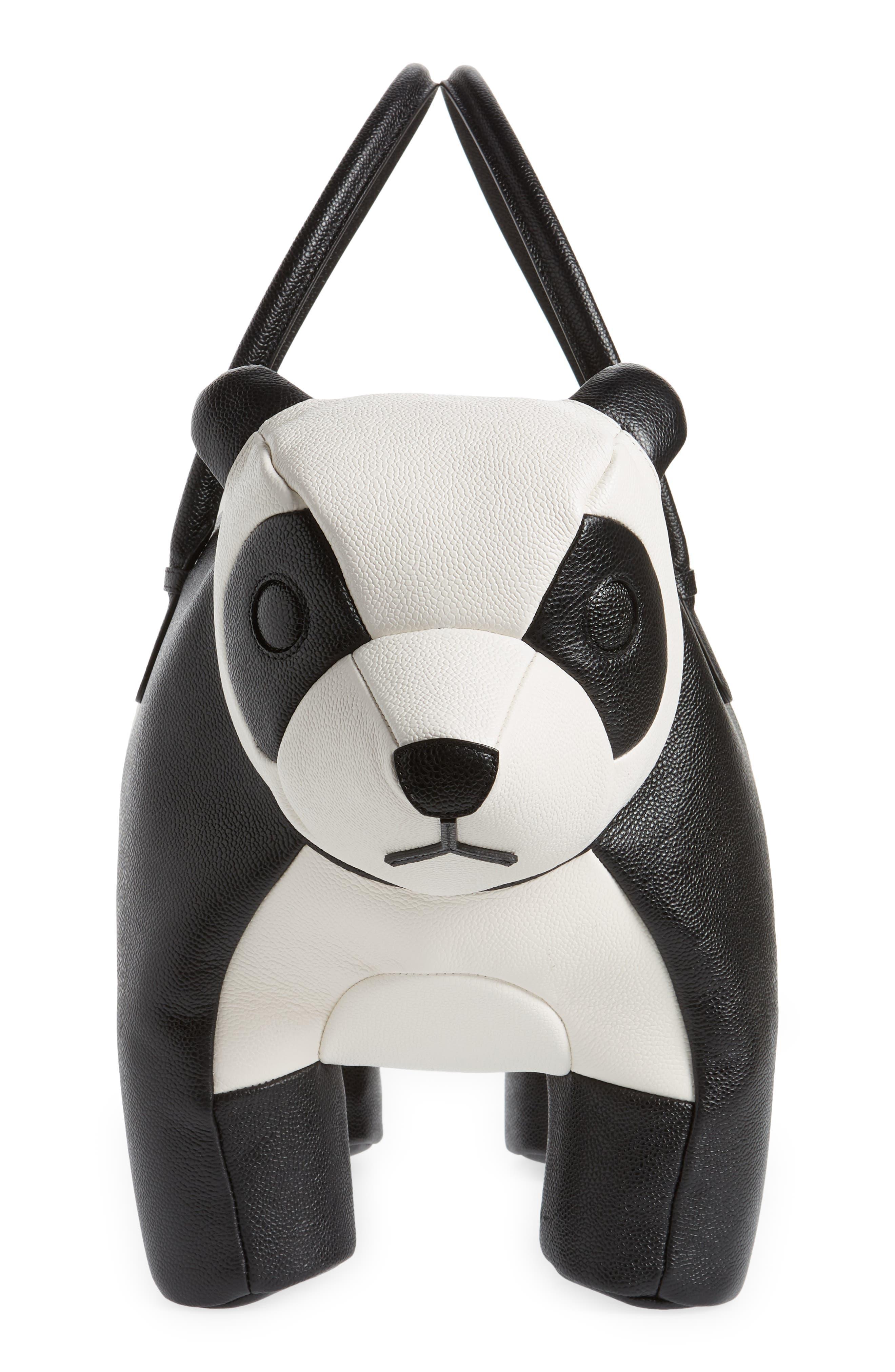 thom browne Black White Panda Leather Bag