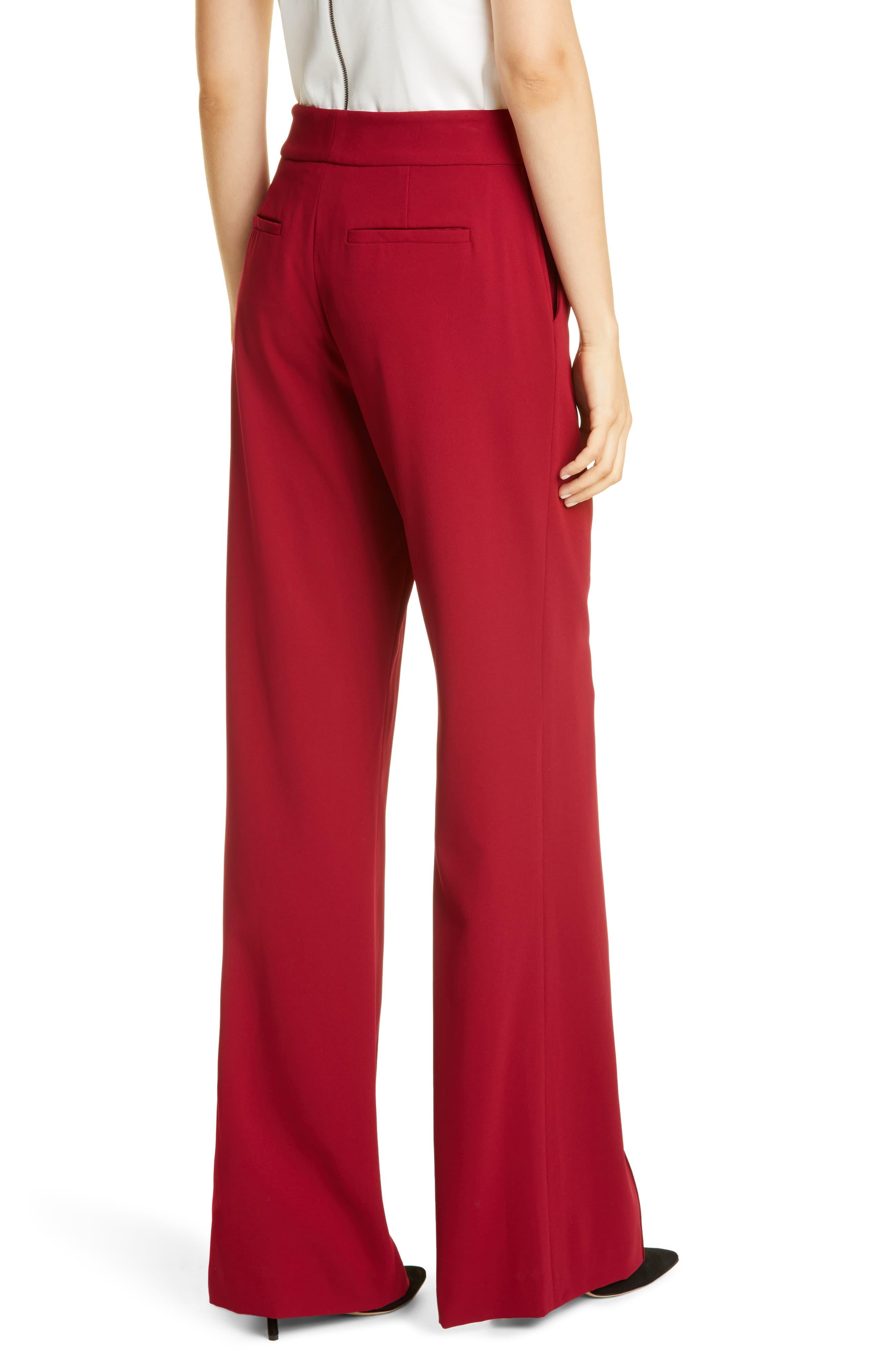 Alice + Olivia Dylan High Waist Wide Leg Pants in Bordeaux (Red) - Lyst