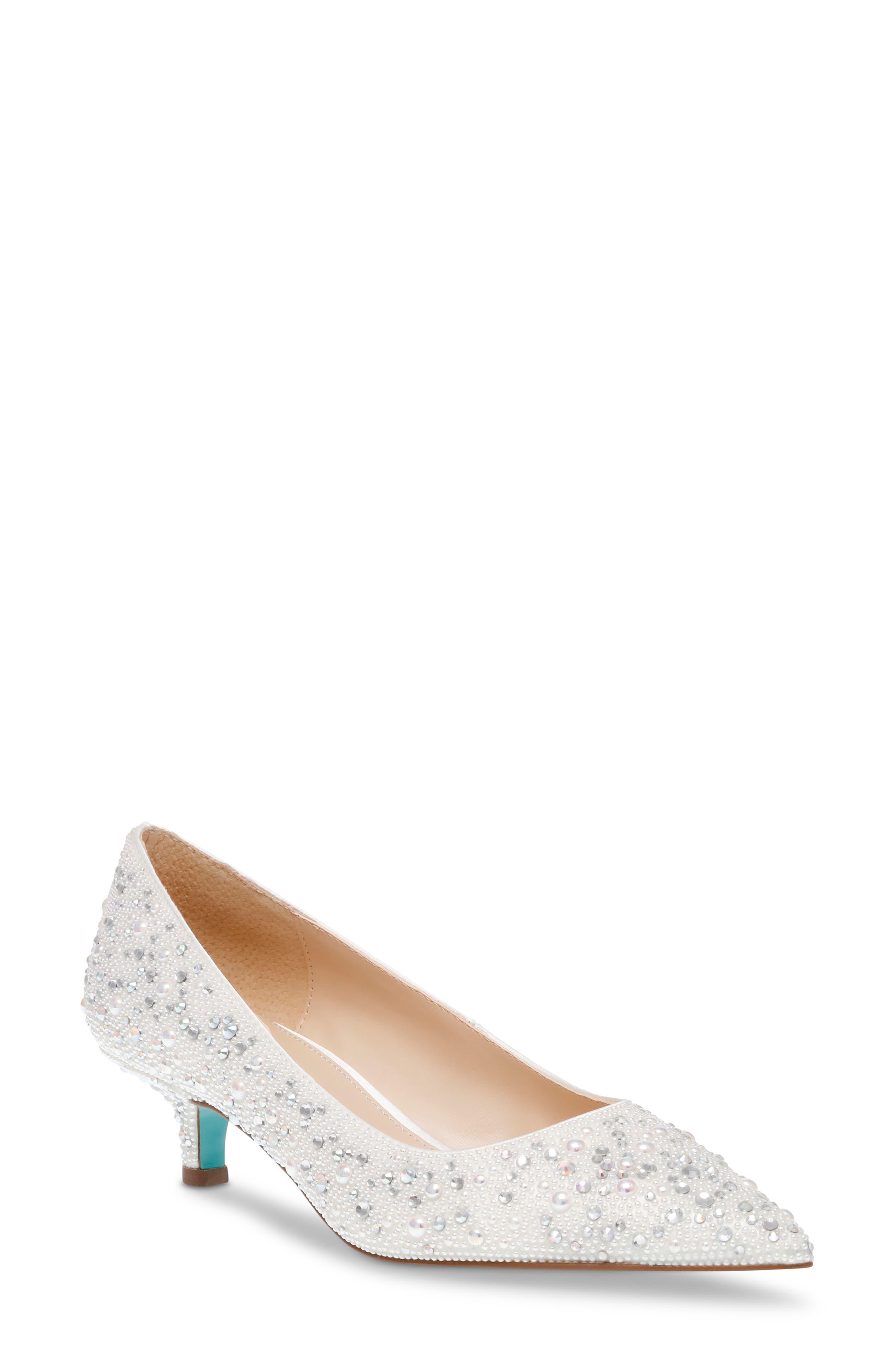 Betsey Johnson Scout Pointed Toe Kitten Heel Pump | Lyst