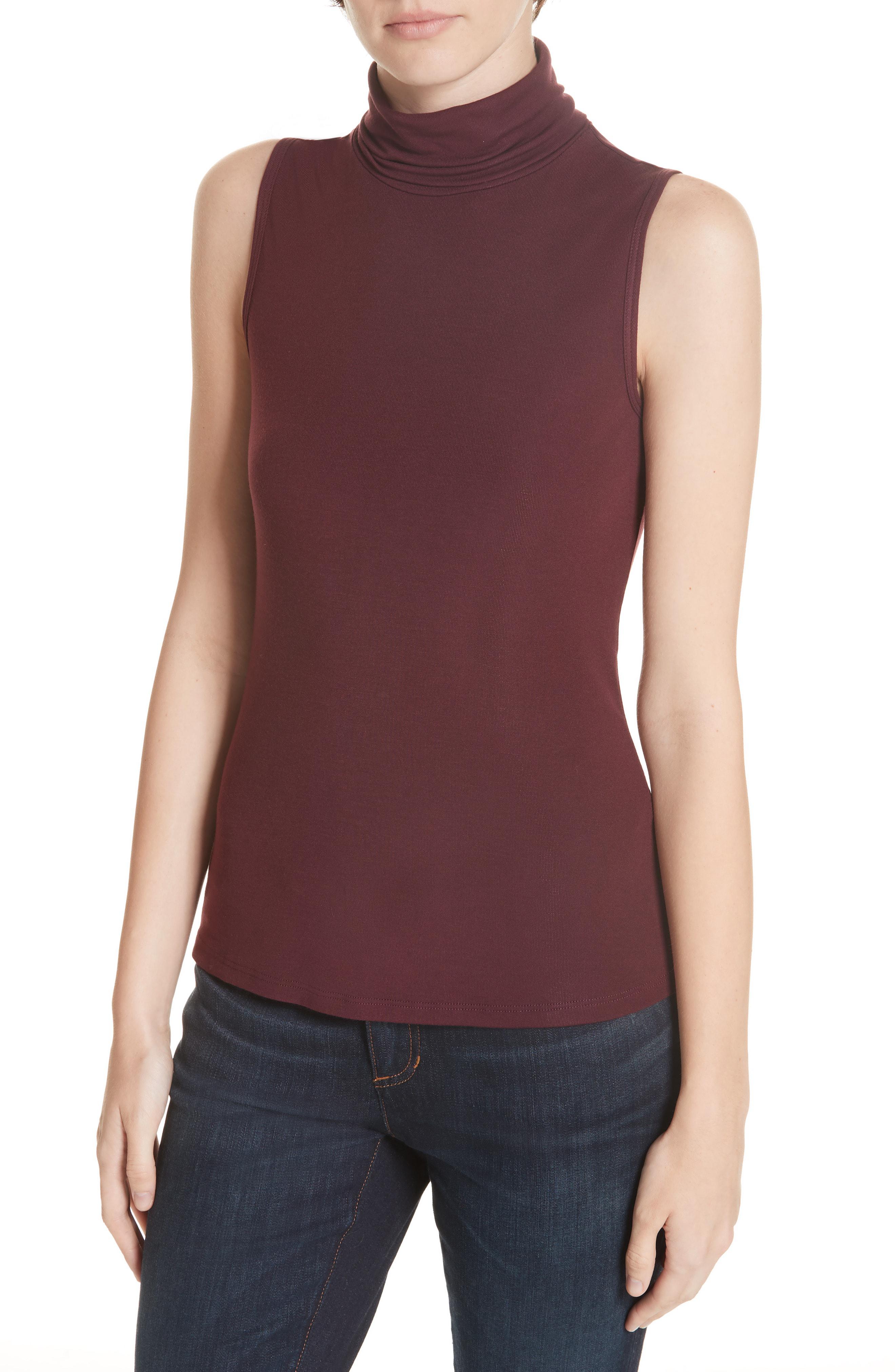 Theory 'wendel' Sleeveless Turtleneck Top in Pink Lyst