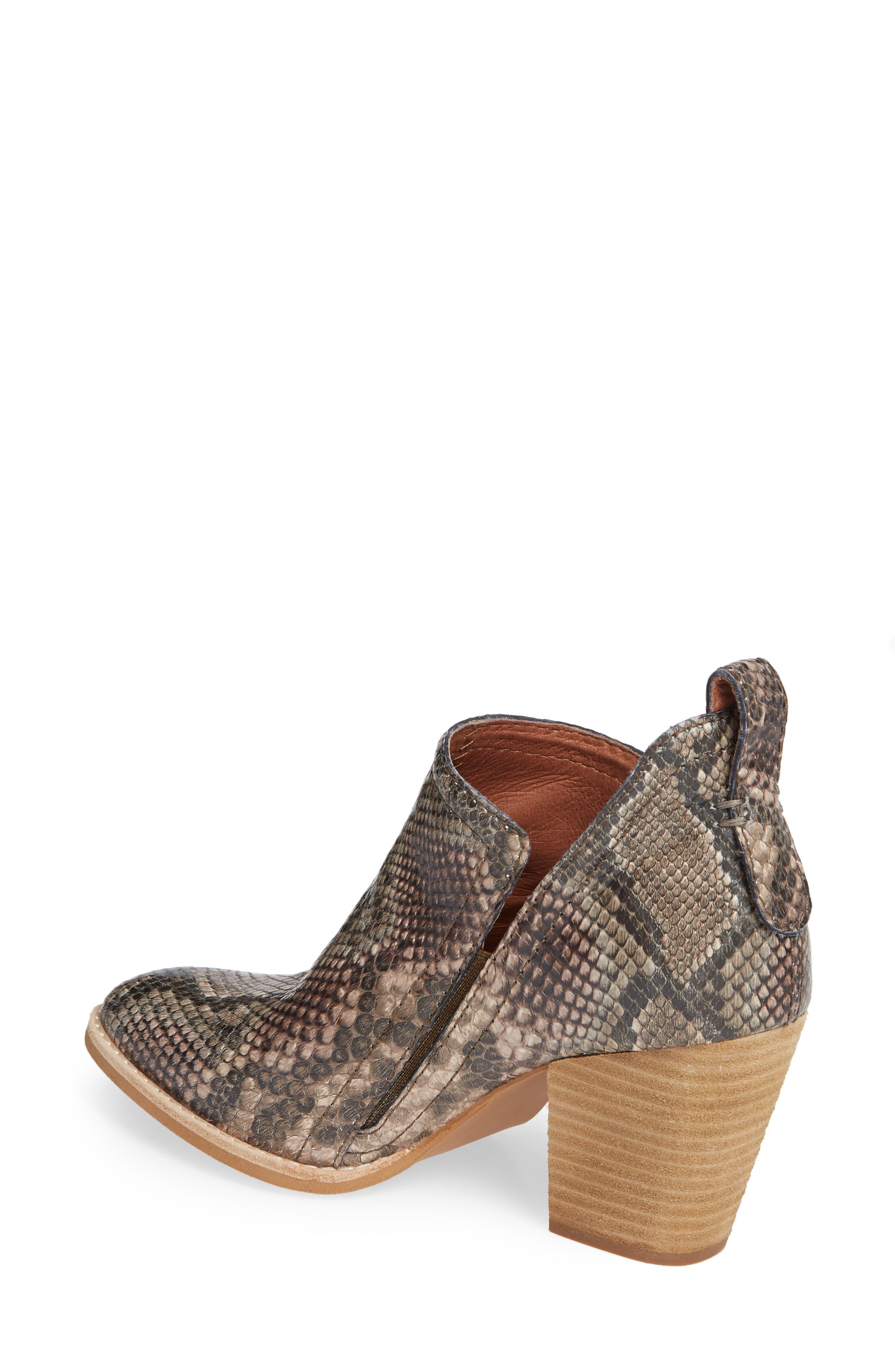 able snakeskin booties