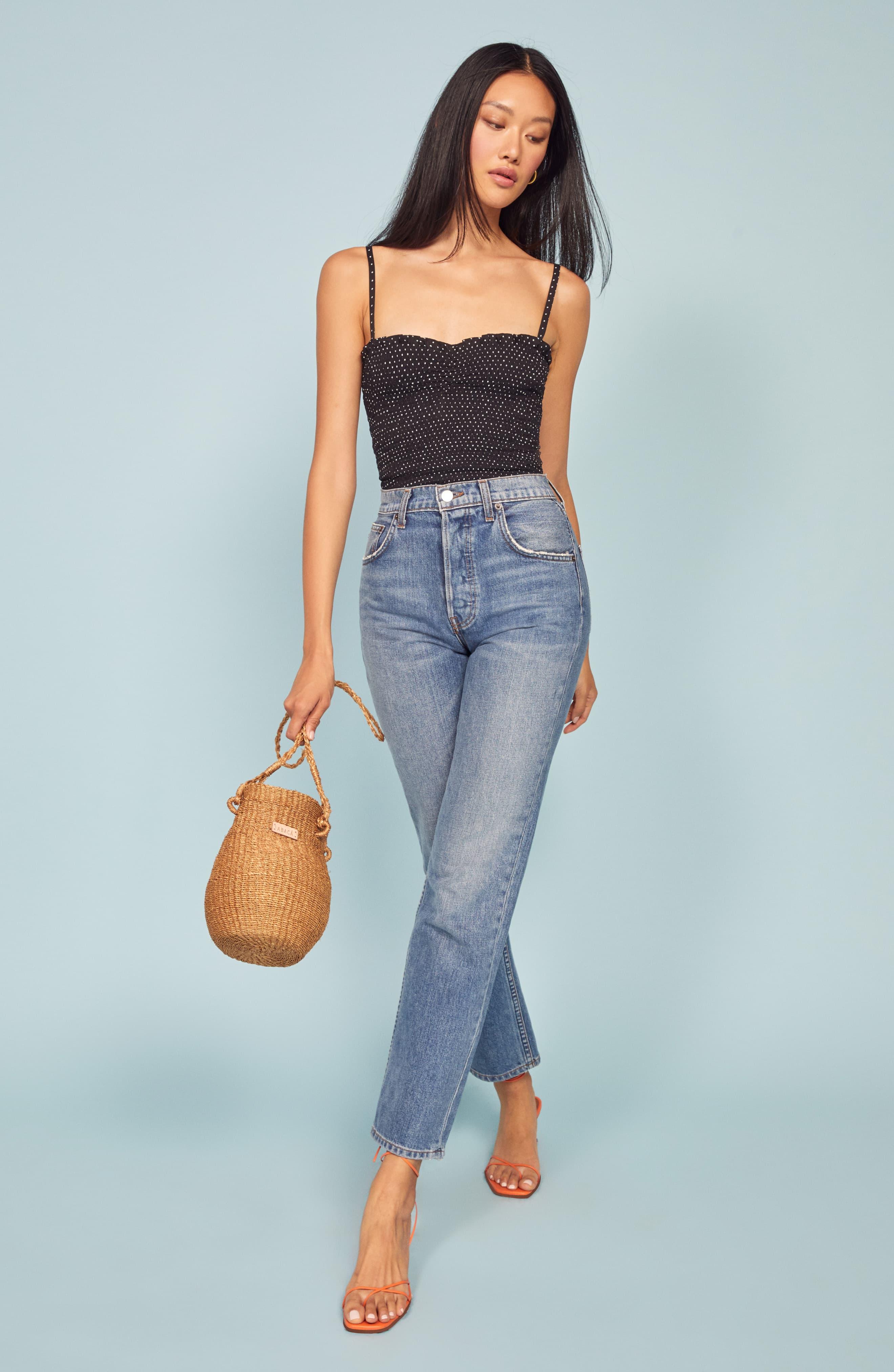 reformation smocked top